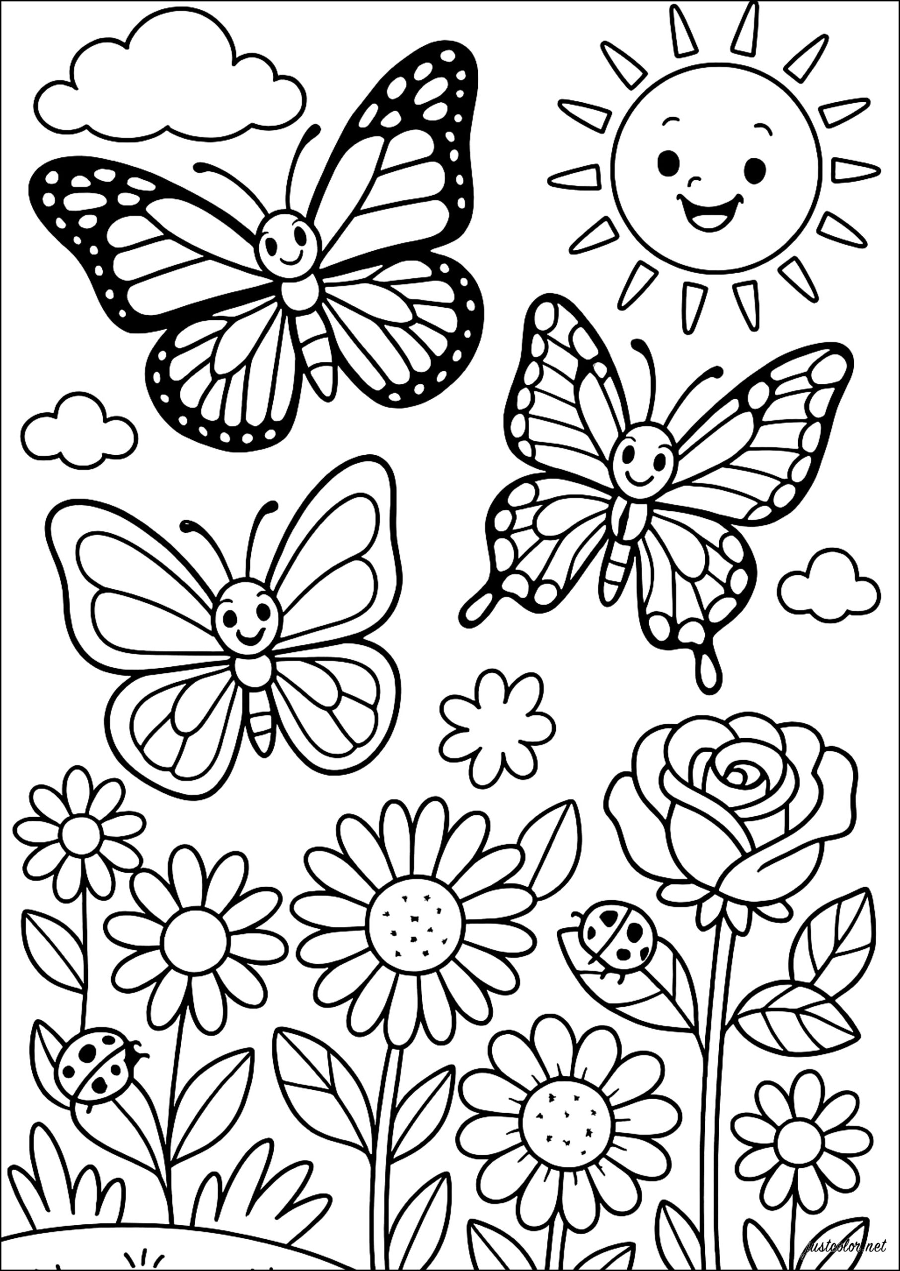printable pictures to color of butterflies