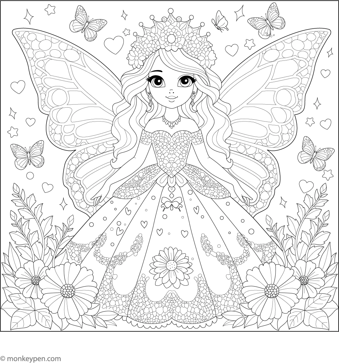free coloring page princess