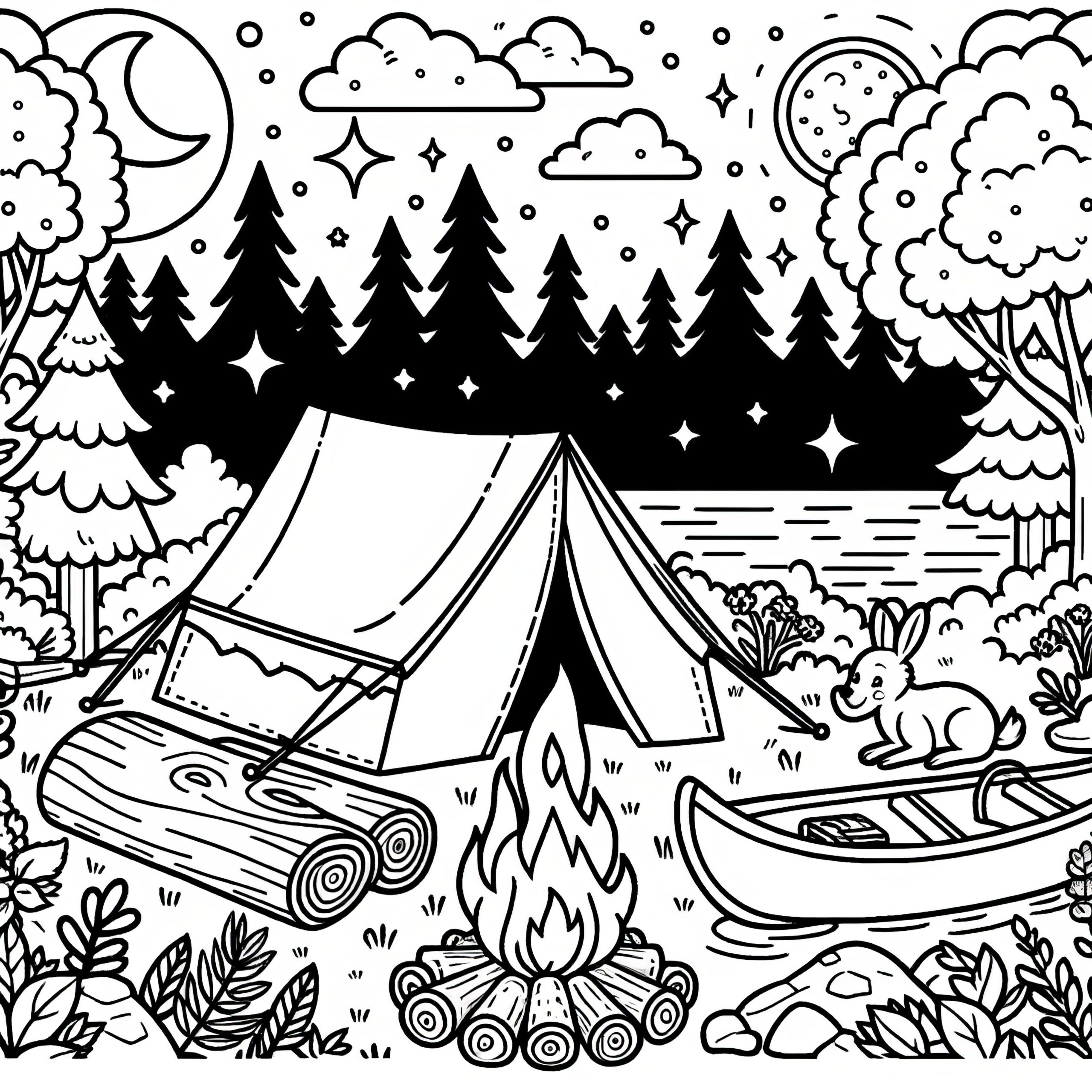 coloring pages for camping coloring pages for camping