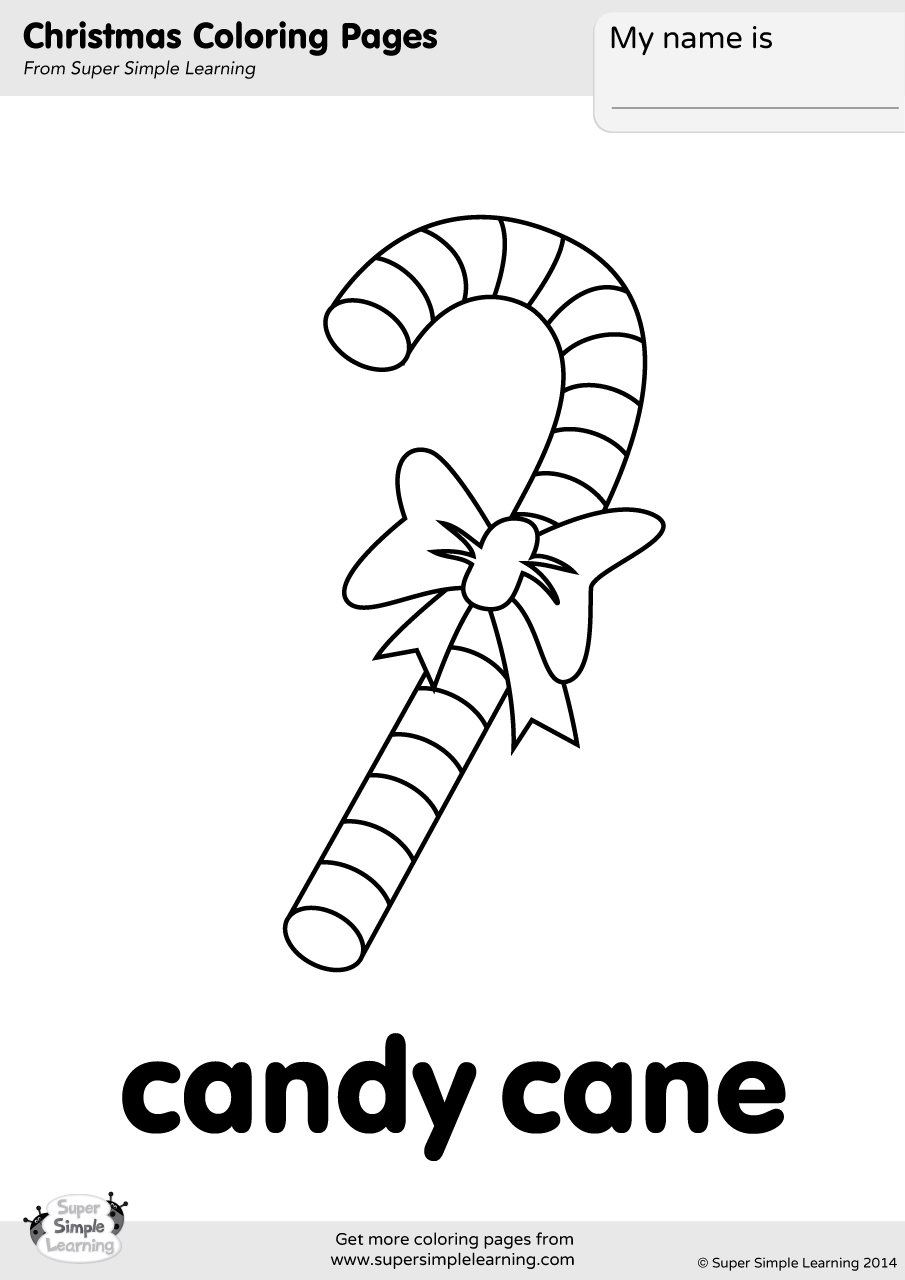 Candy Cane Coloring Page Super Simple Candy Cane Coloring Page Super Simple