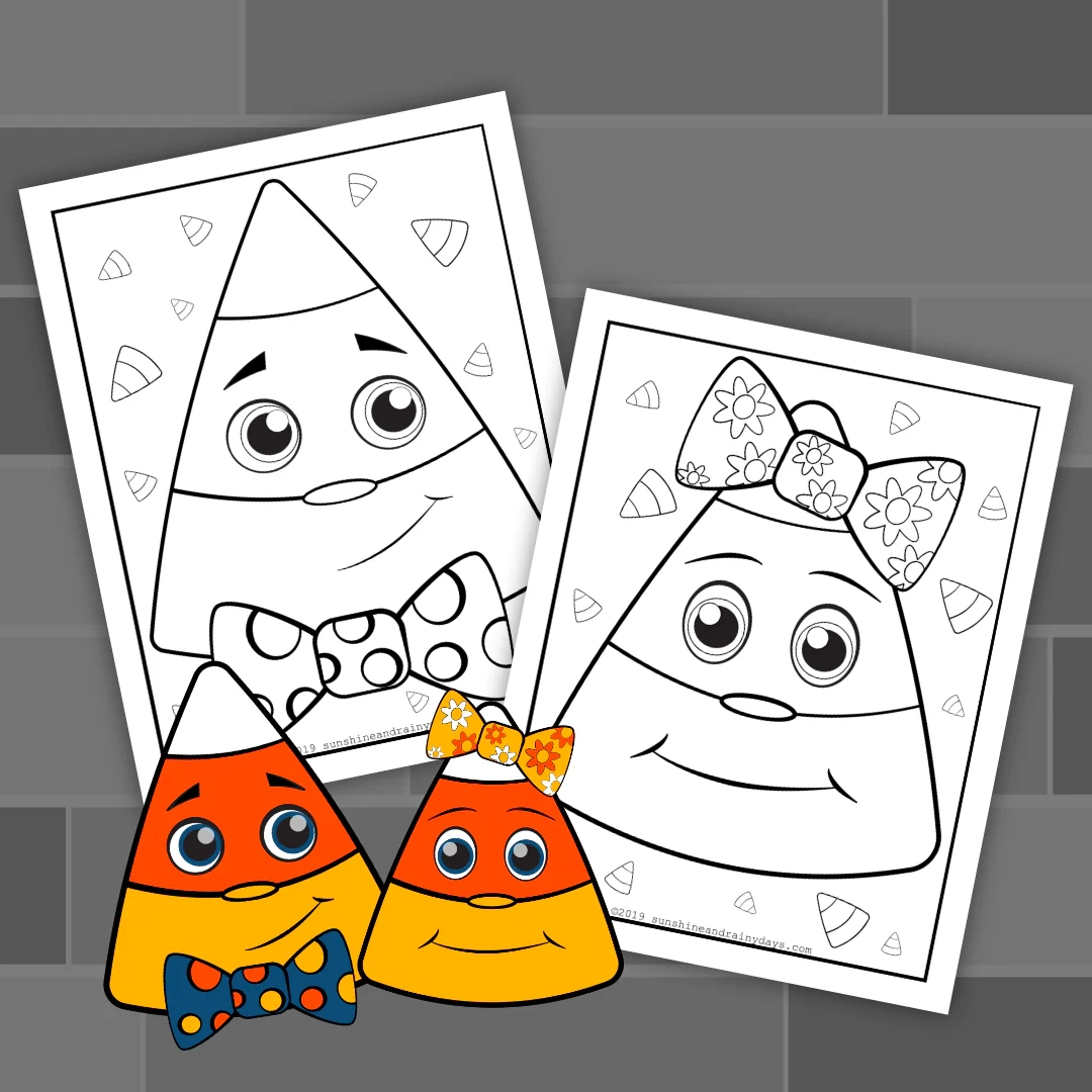 Candy Corn Halloween Color Pages PDF Sunshine And Rainy Days Candy Corn Halloween Color Pages PDF Sunshine And Rainy Days