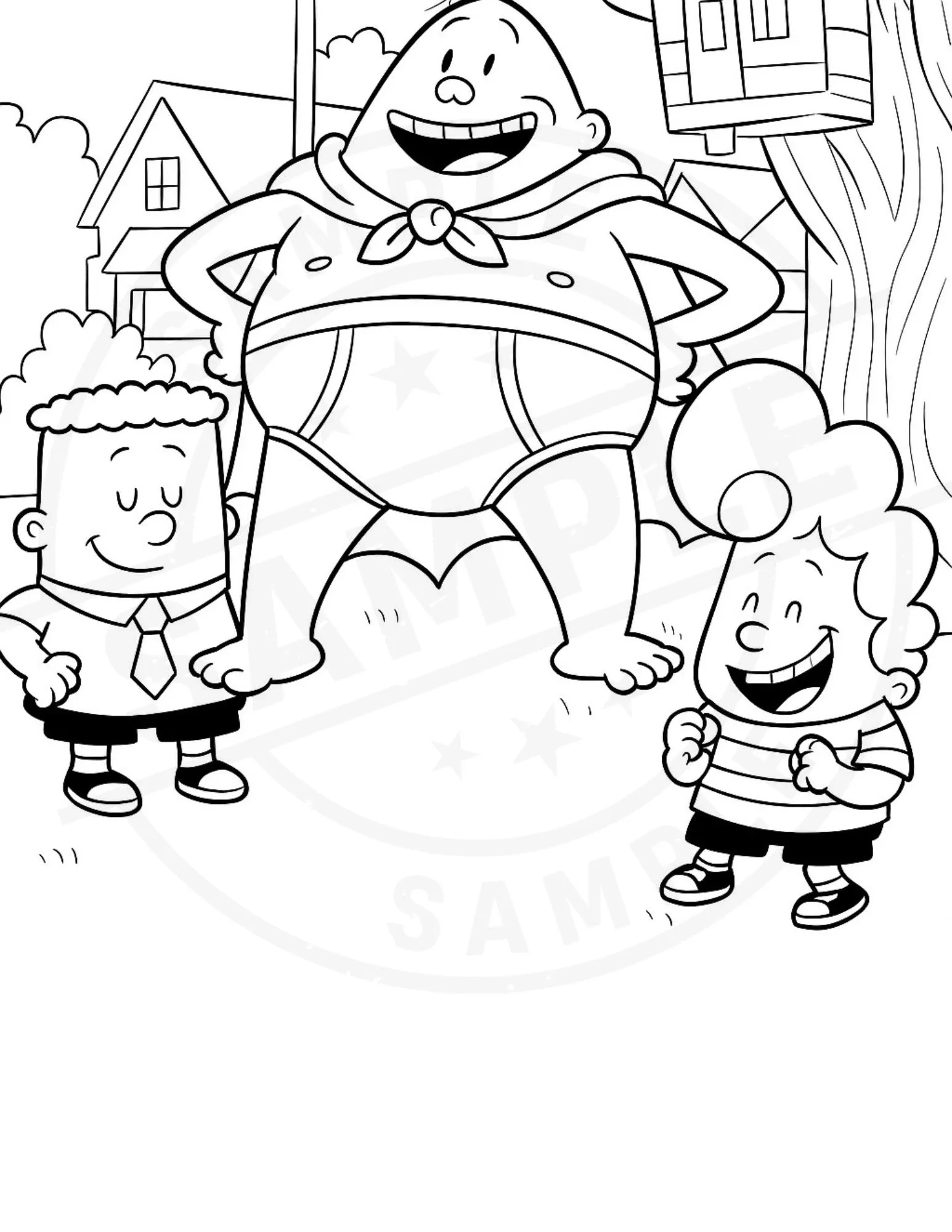 Captain Underpants Coloring Book 25 Pages Digital Download fan Made Etsy