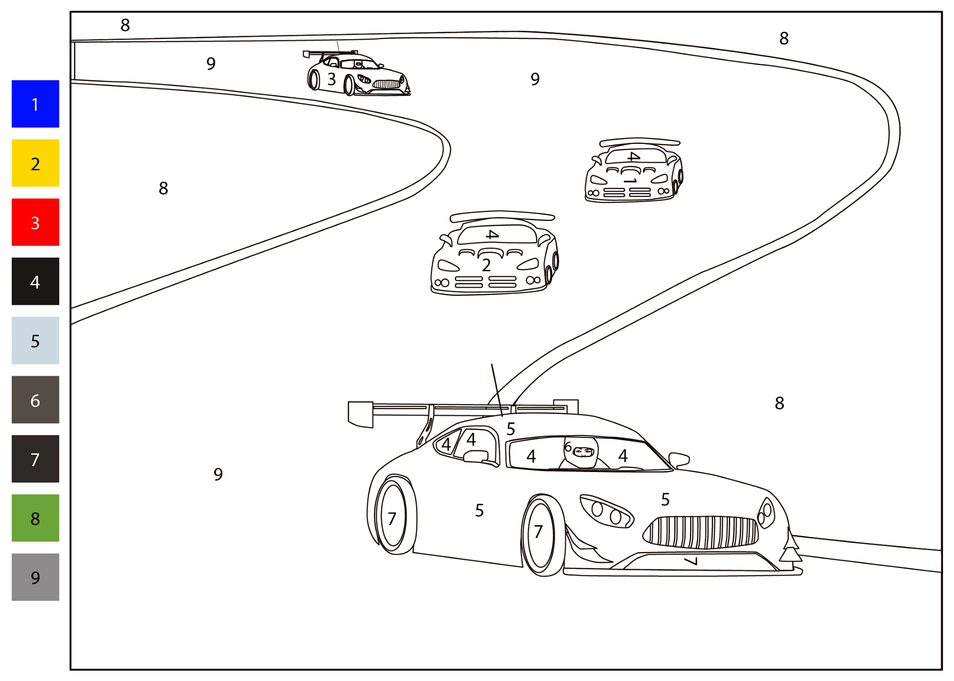 color by number race car color by number race car