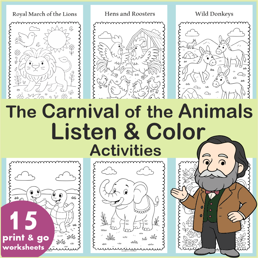 Carnival Of The Animals By Camille Saint Sa ns Coloring Pages Music