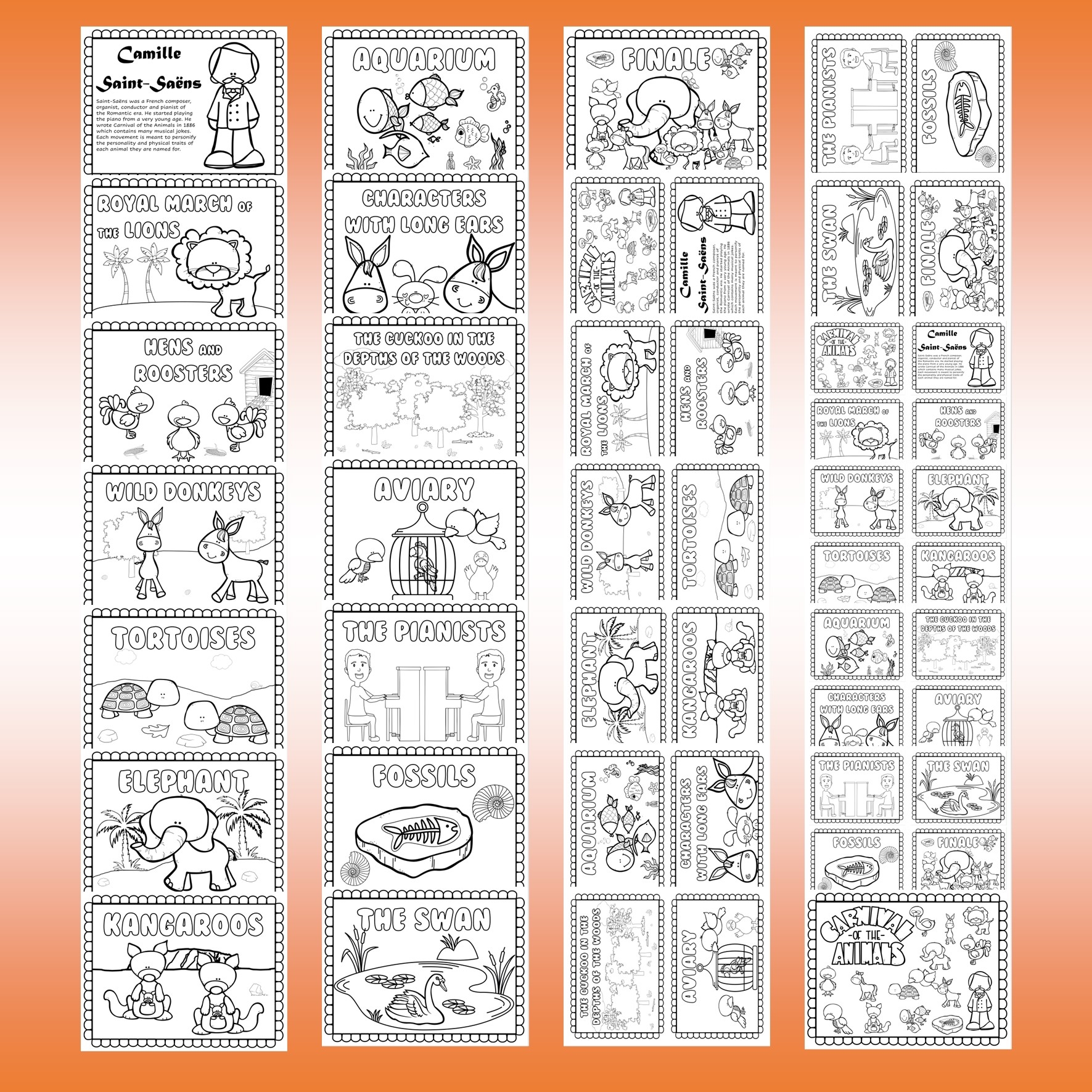 carnival of the animals coloring pages