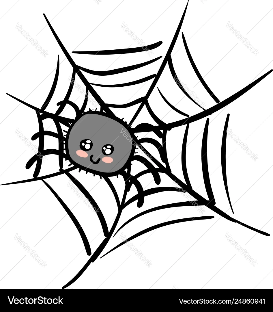 cartoon spider in a web