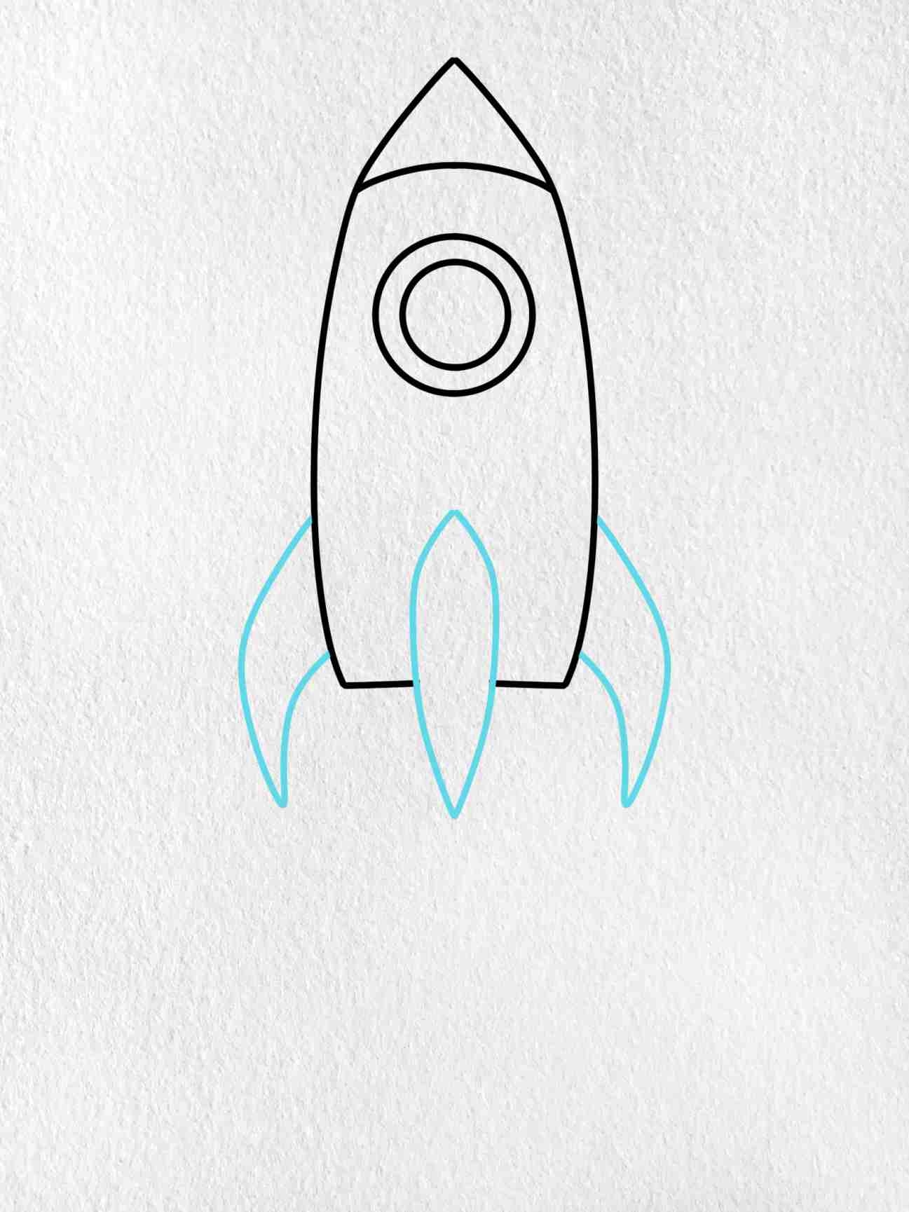 how to draw an rocket