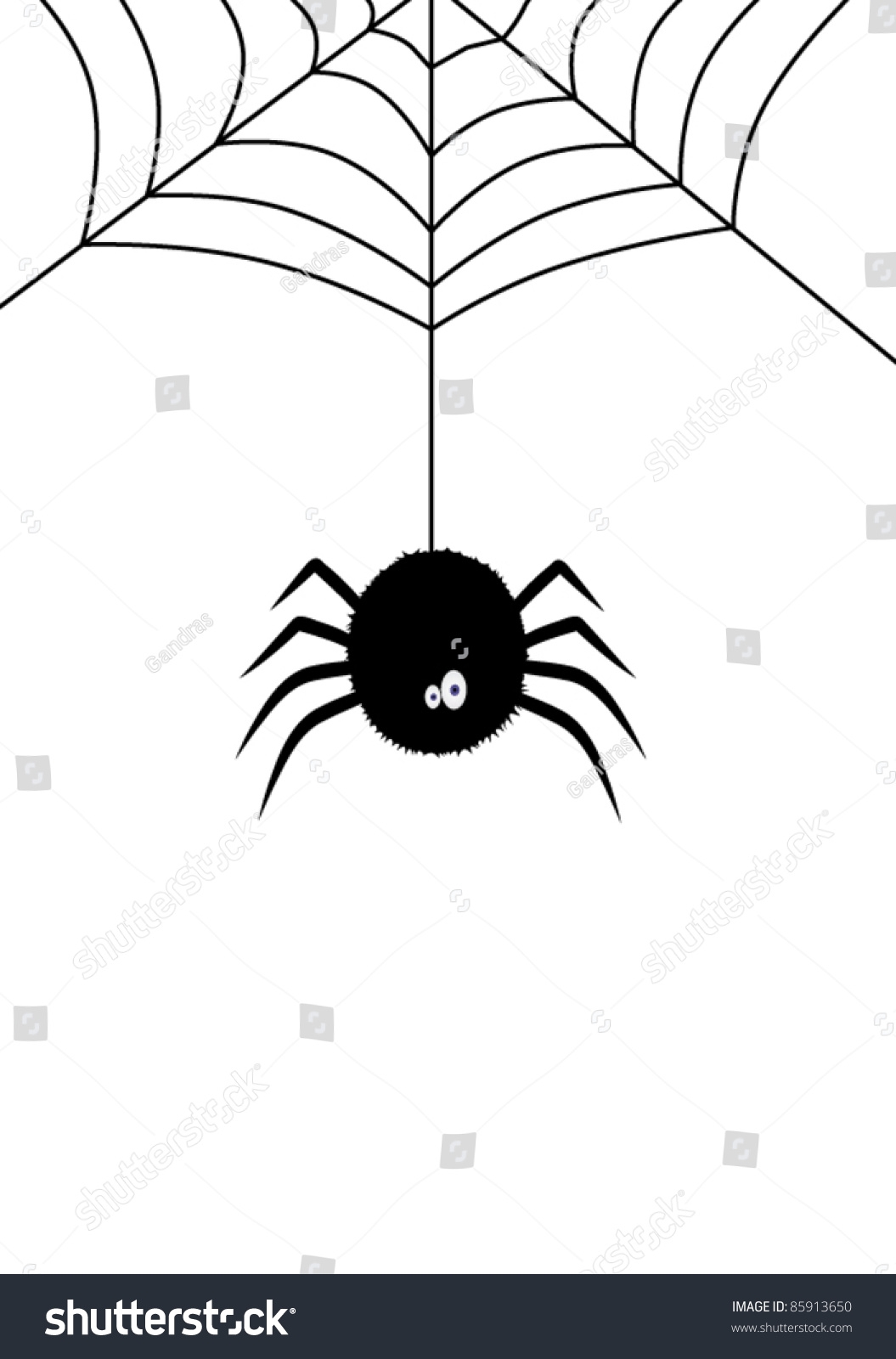Cartoon Spider Spinning Web Stock Vector Royalty Free 85913650 Shutterstock