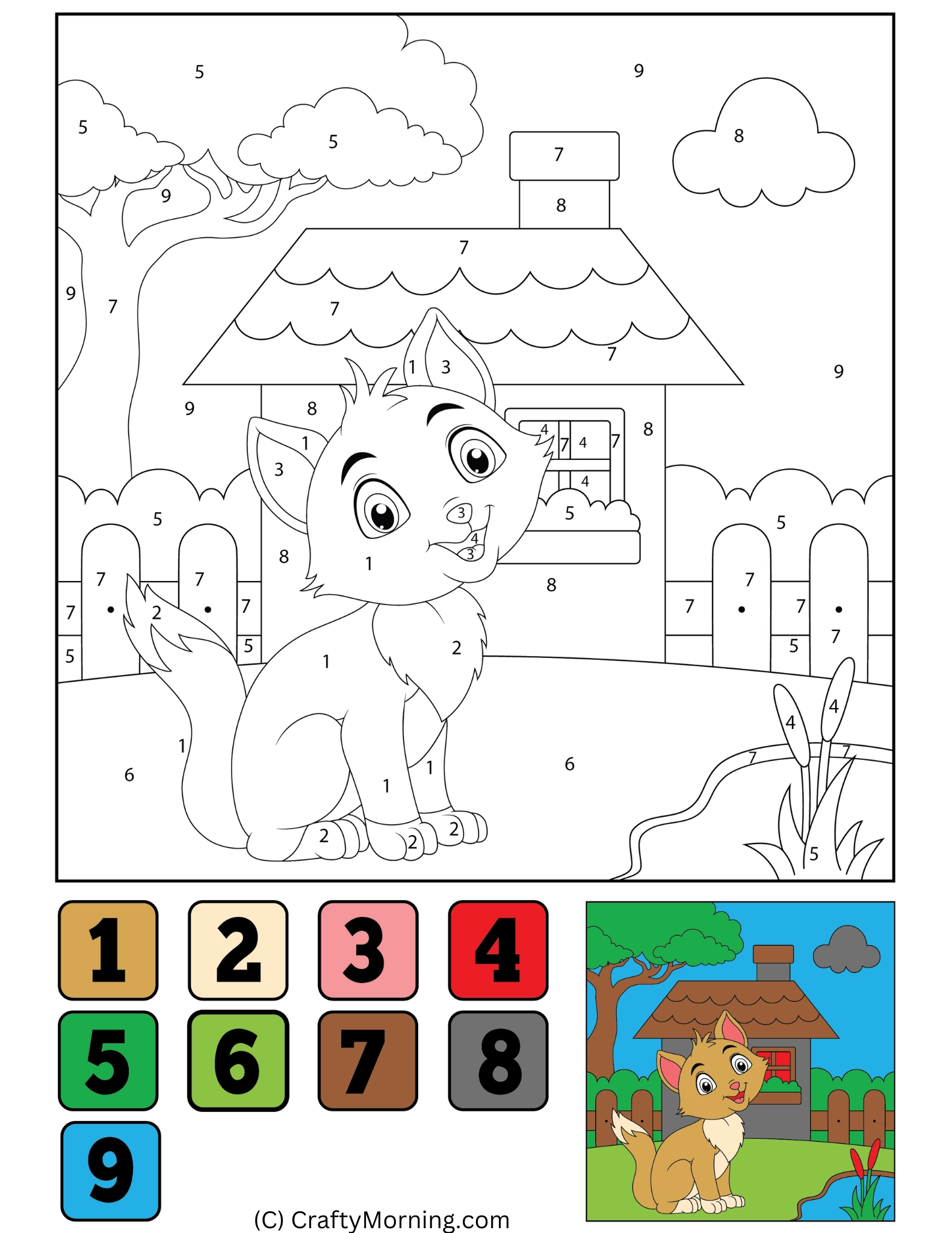 color by number cats