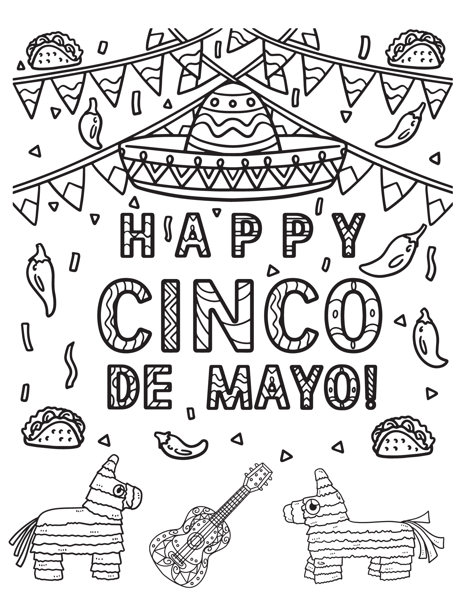 Celebrate With These Free Cinco De Mayo Coloring Pages