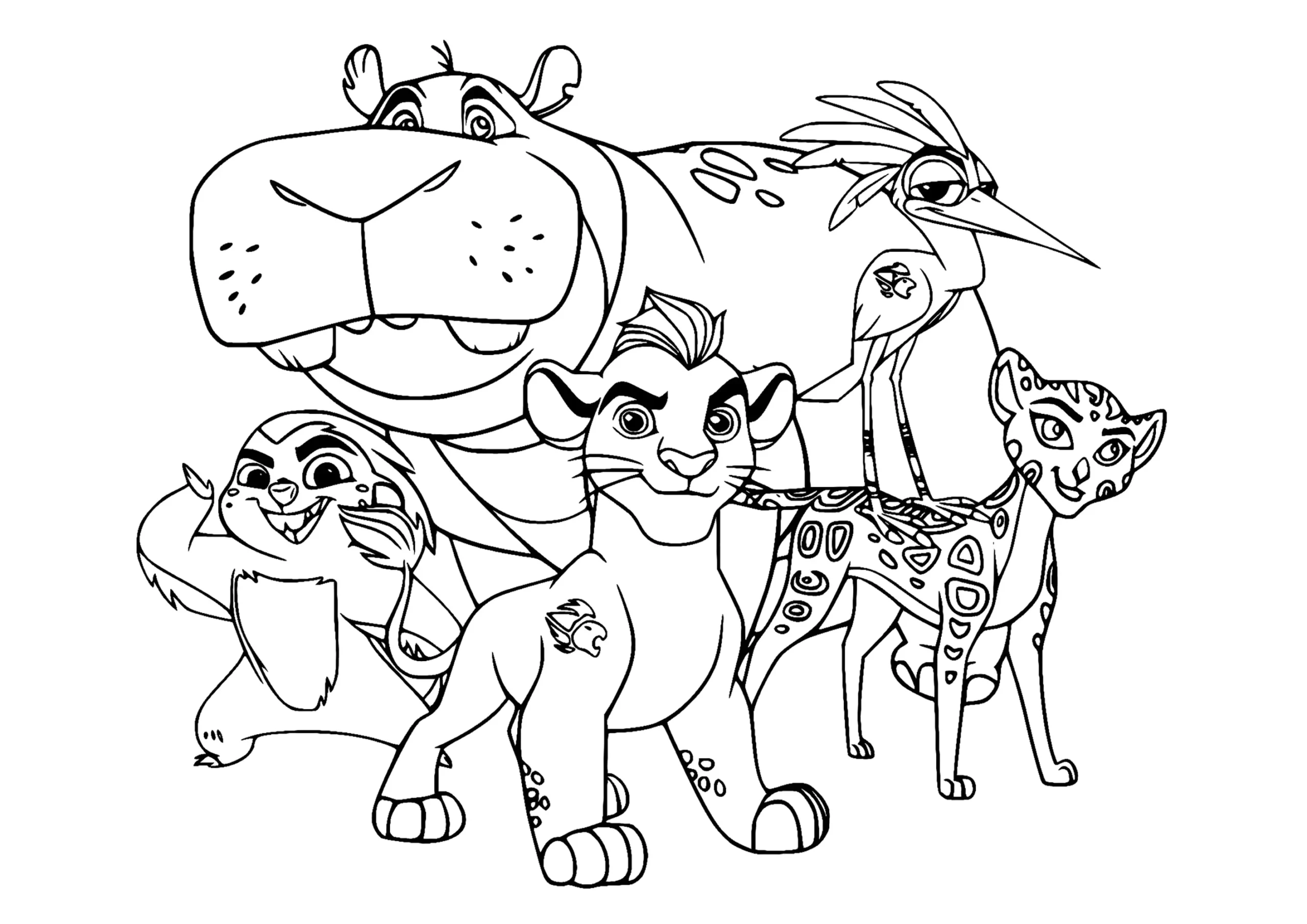 Characters From The Lion Guard The Lion Guard Coloring Pages