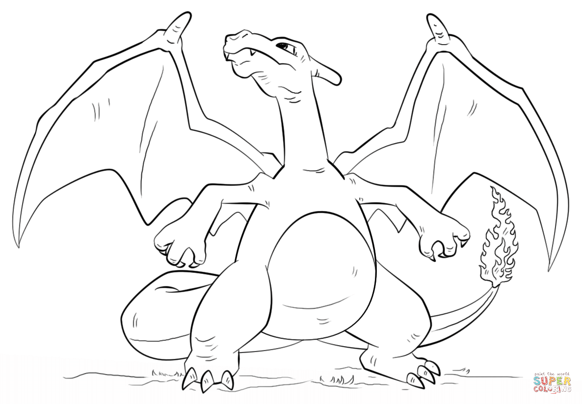 Charizard Pokemon Coloring Page Free Printable