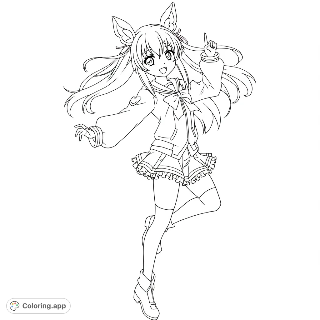cute anime coloring page cute anime coloring page