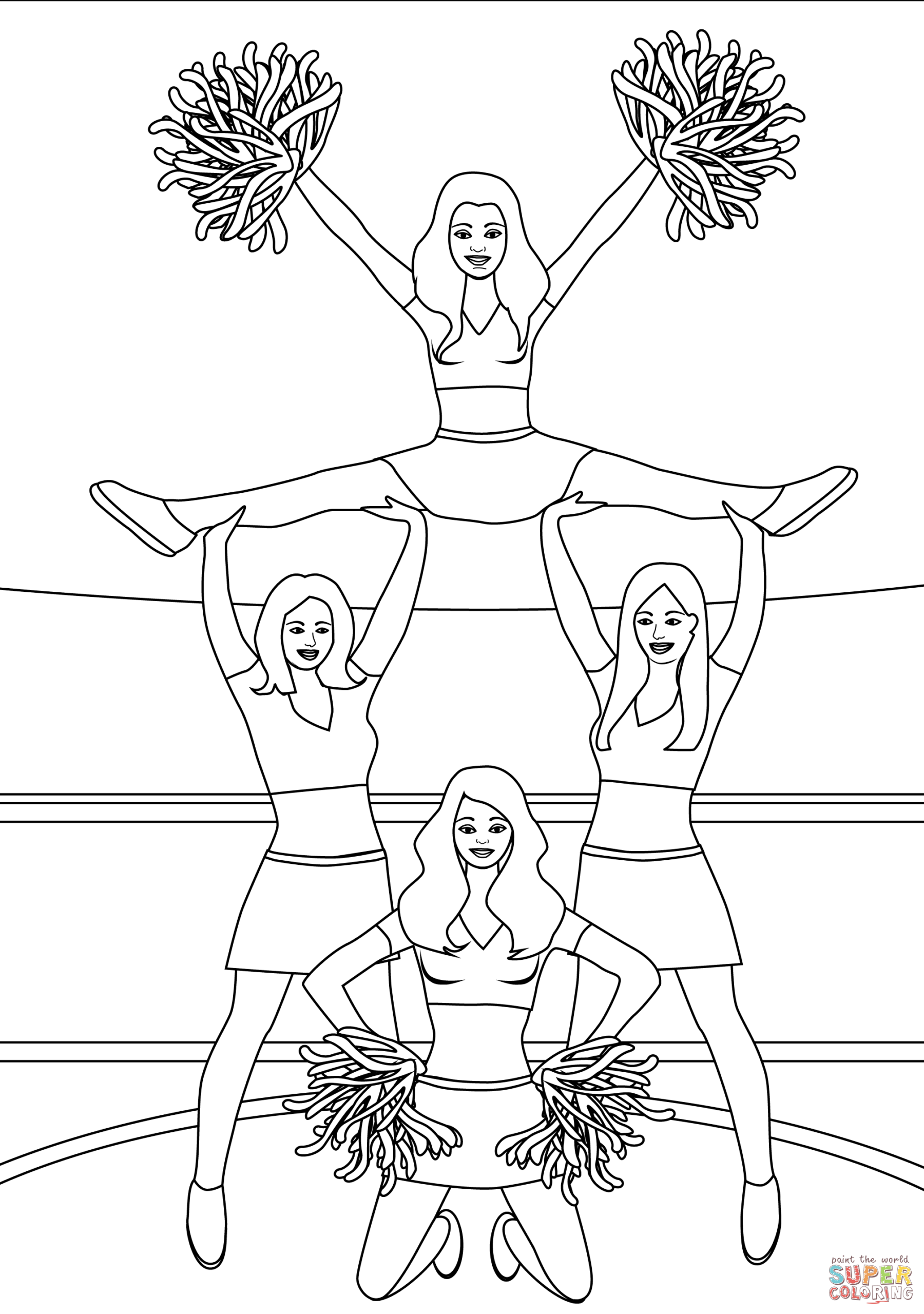 Cheerleader Coloring Page Free Printable