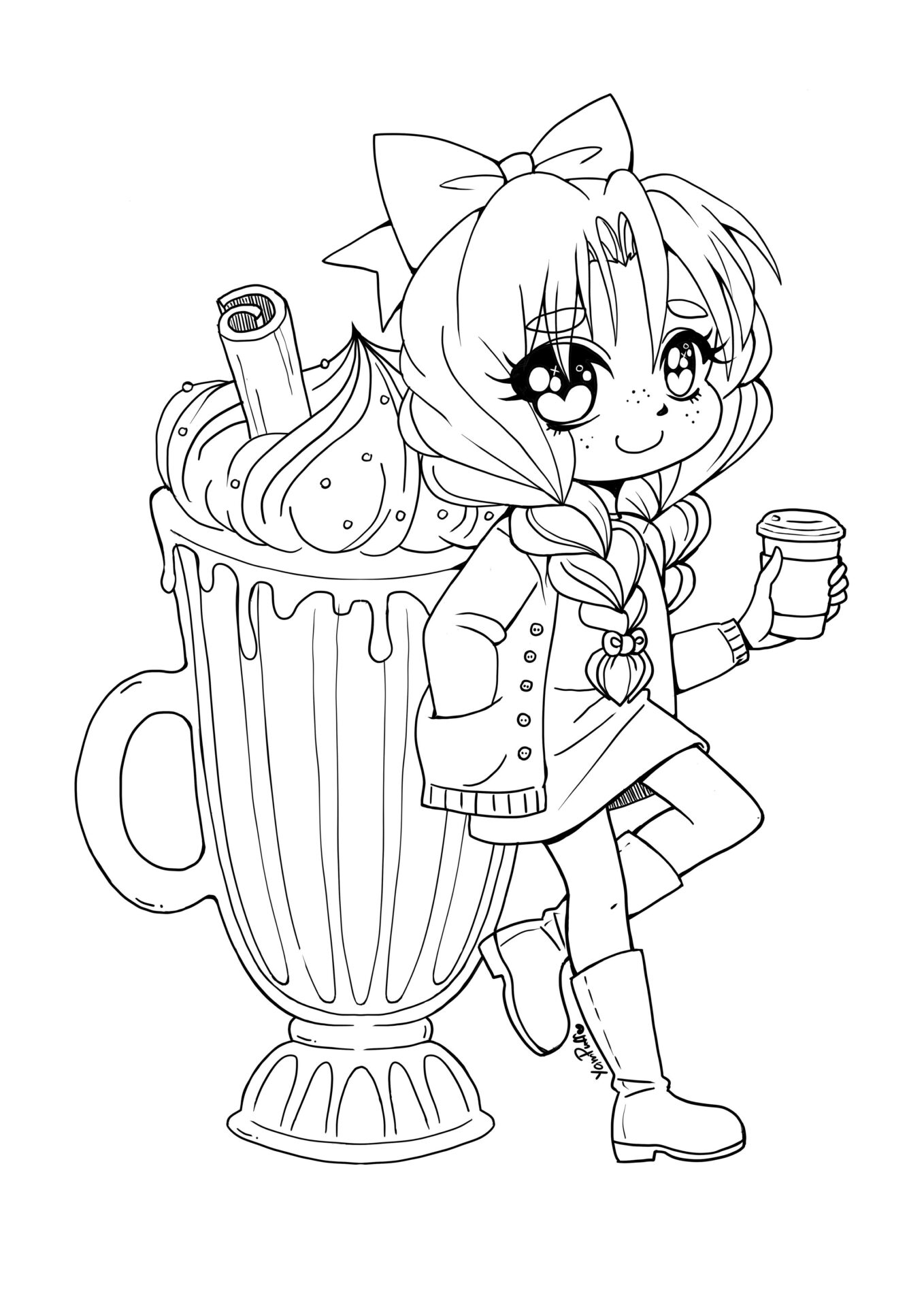 chibi anime coloring pages