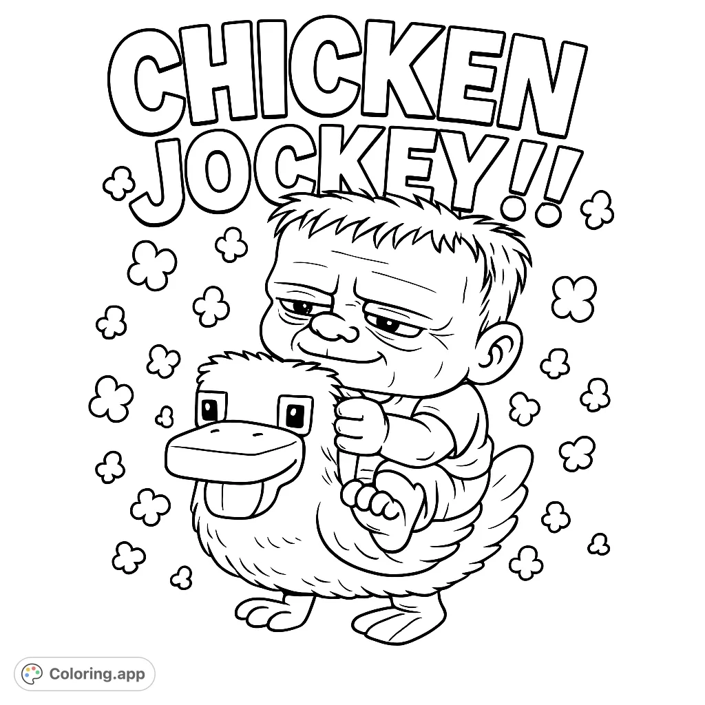 Chicken Jockey Coloring Pages Coloring app