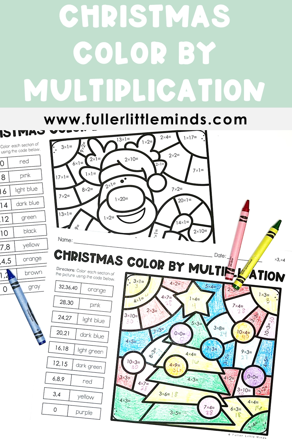 Christmas Color By Code Multiplication Facts Fuller Little Minds Teacher Blog