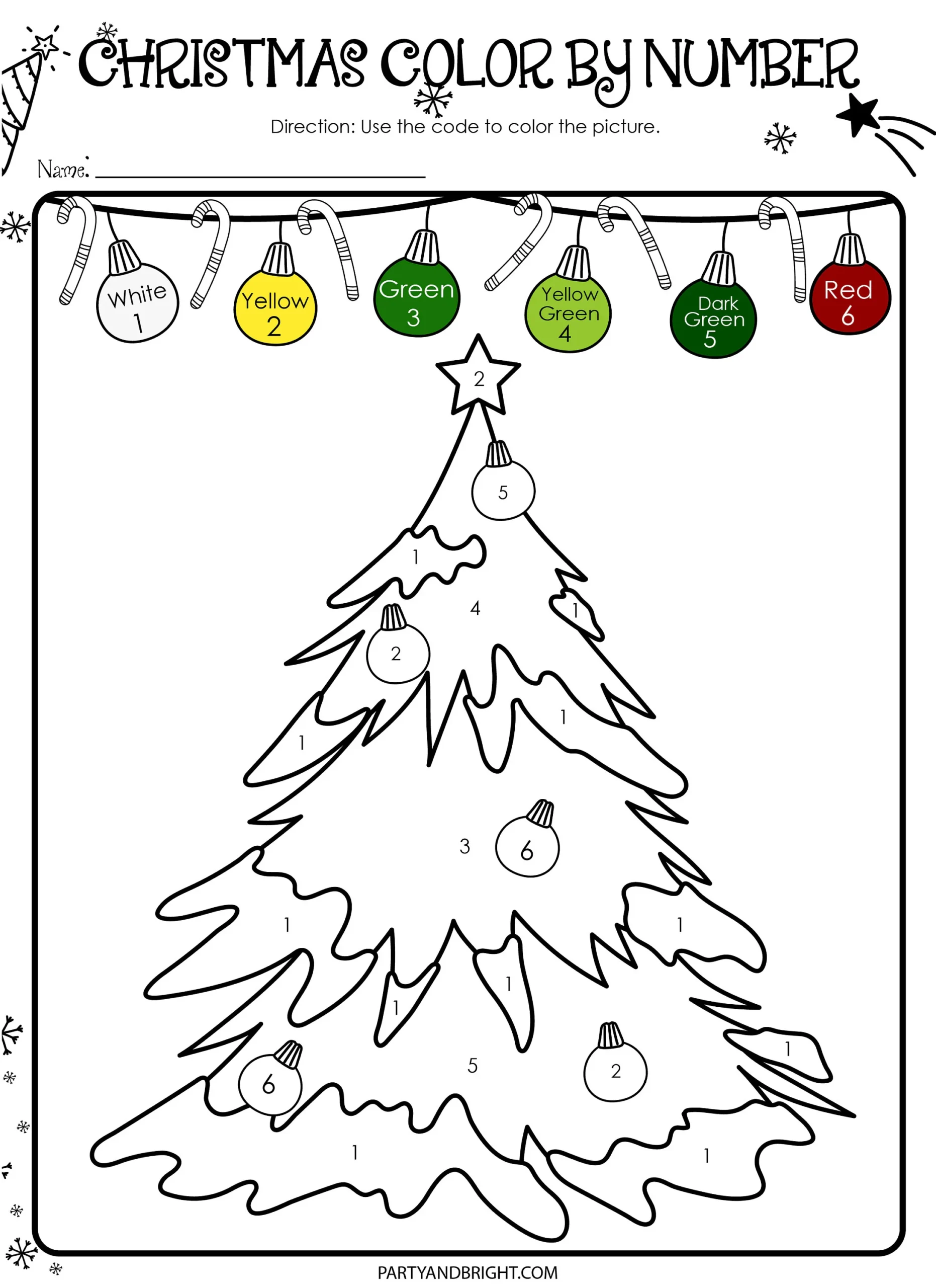 christmas coloring pages color by number