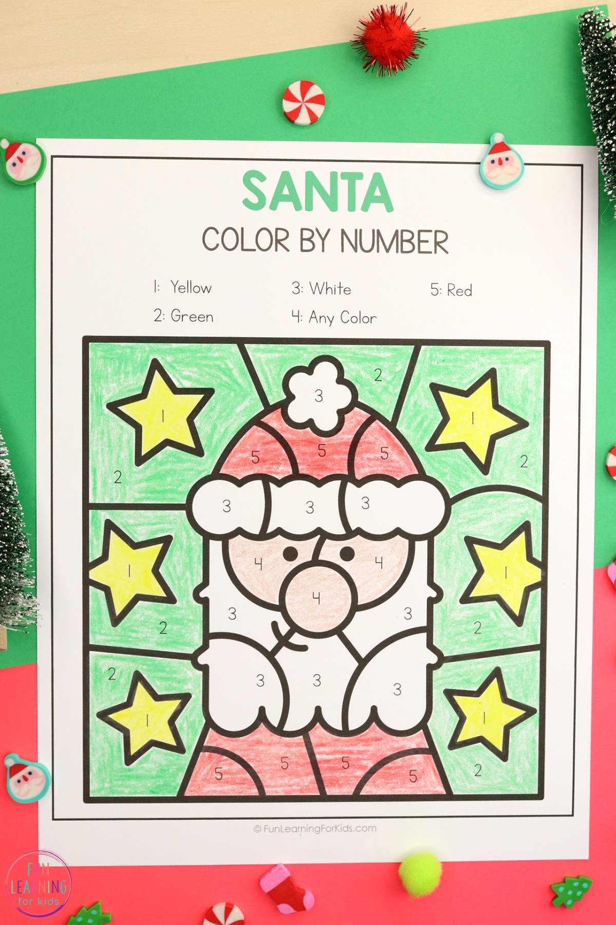 Christmas Color By Number Printable Worksheets