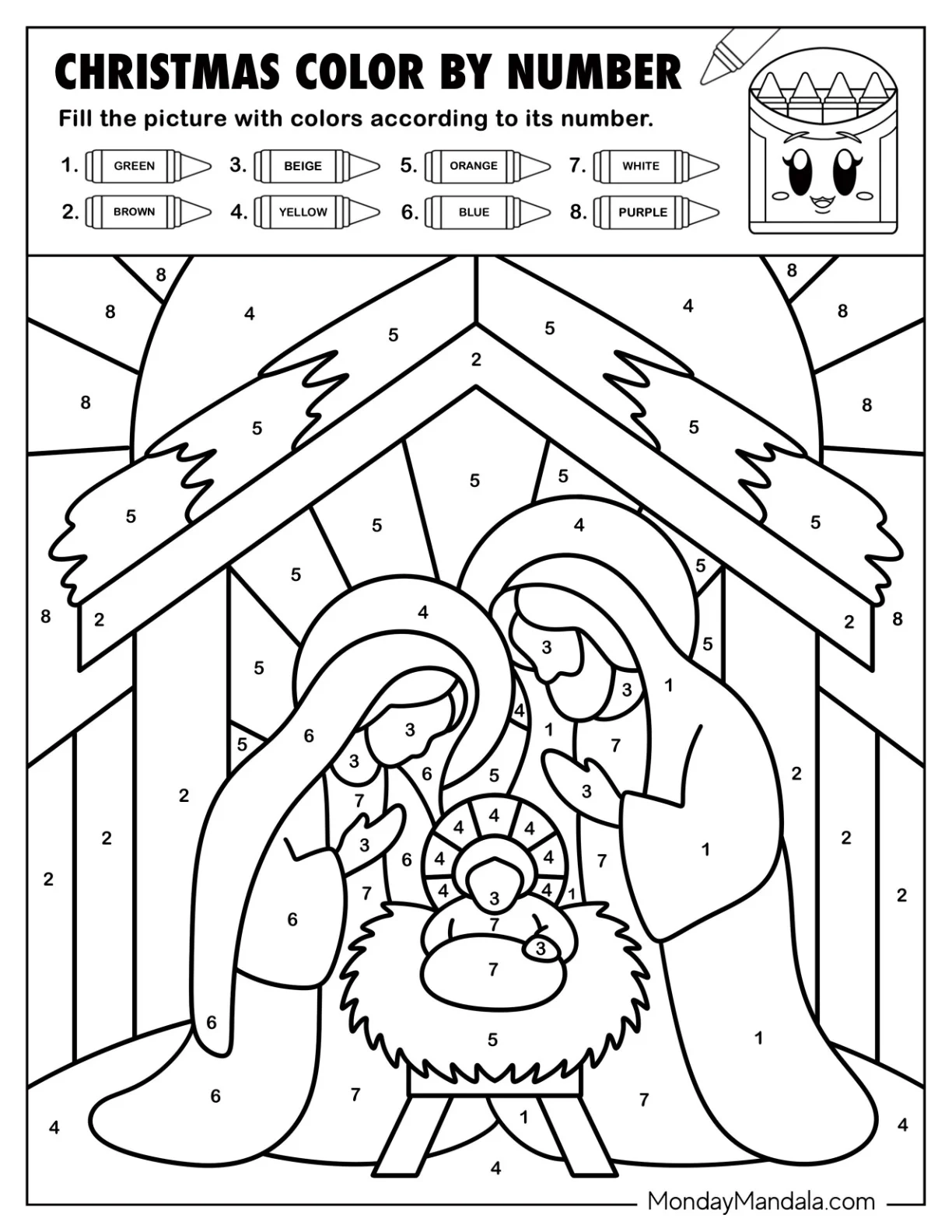 Christmas Color By Number Printables 22 Free PDFs 