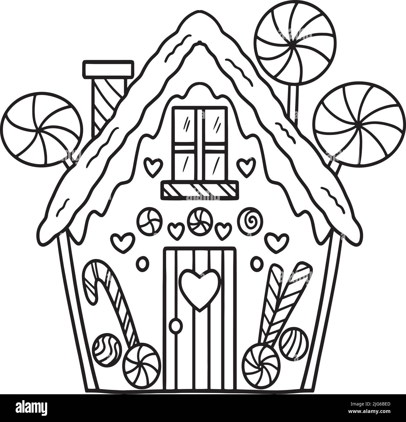 gingerbread house coloring page