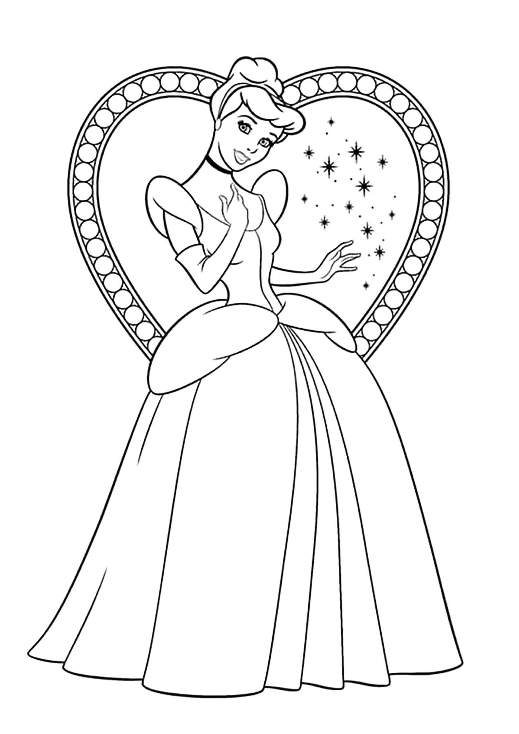 Cinderella Simple Coloring Page Cinderella Coloring Pages