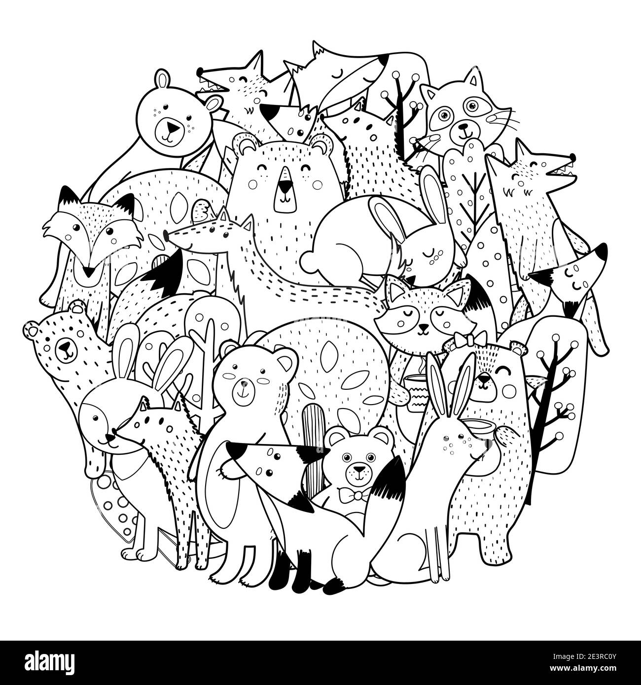 Circle Shape Coloring Page With Funny Forest Characters Cute Woodland Animals Stock Vector Image Art Alamy Circle Shape Coloring Page With Funny Forest Characters Cute Woodland Animals Stock Vector Image Art Alamy