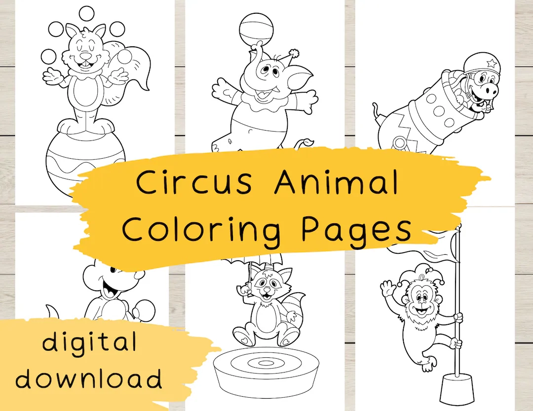 circus animals coloring pages