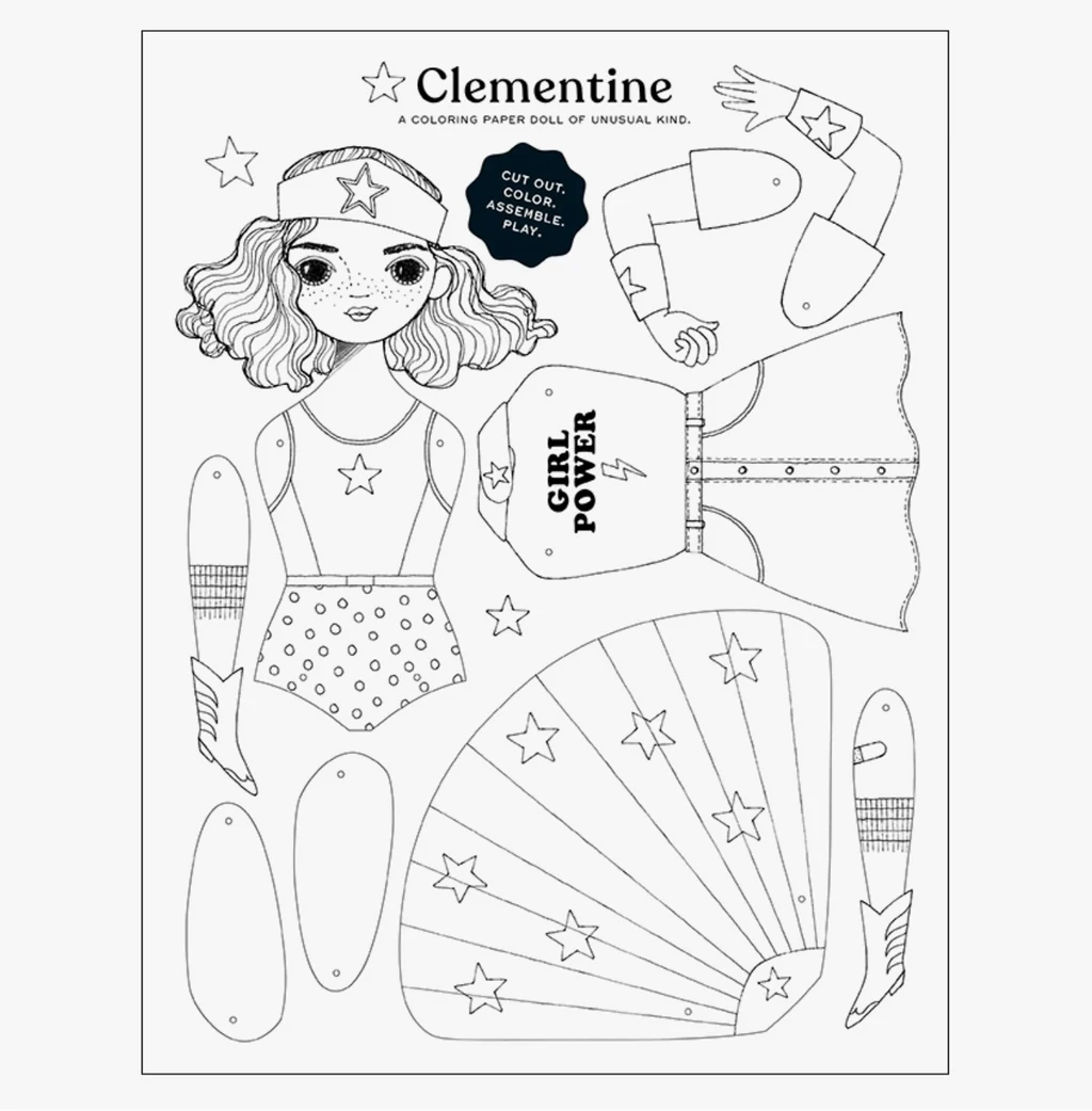 Clementine Paper Doll Coloring Sheet Ivy Bugz