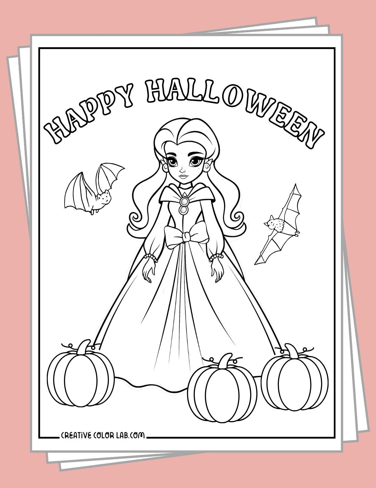 princess halloween coloring pages