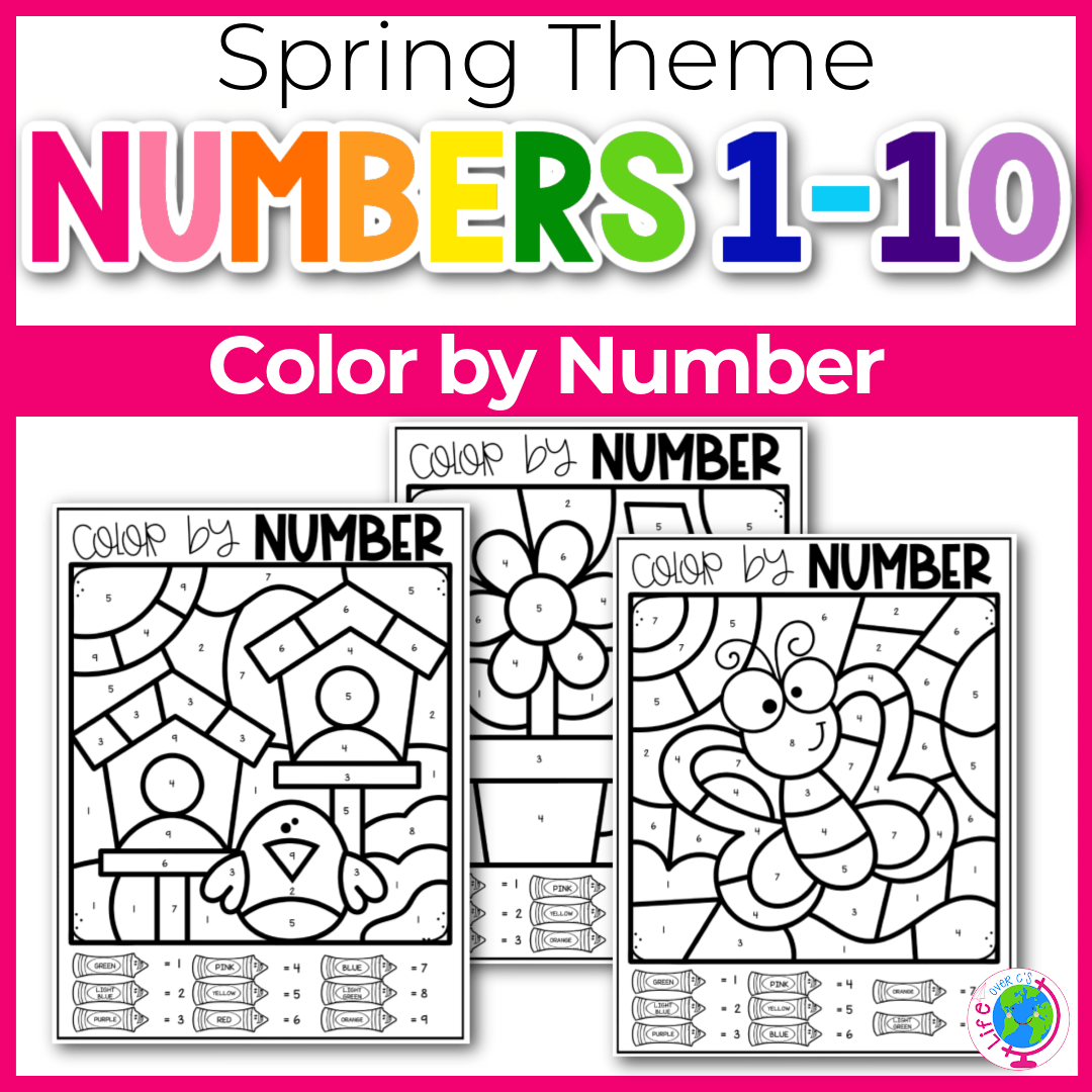 Color By Number 1 10 Spring Life Over C s Club