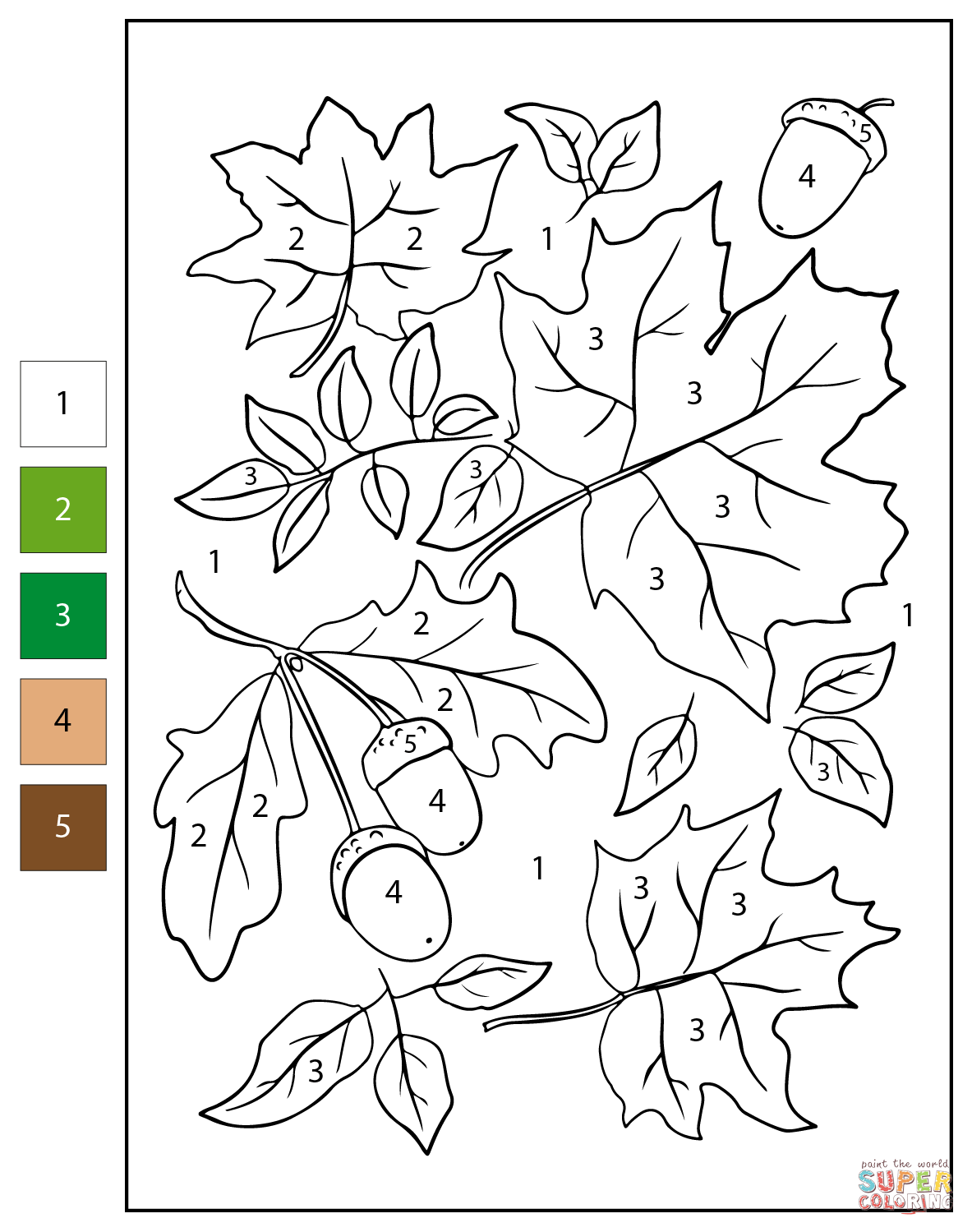 Color By Number Autumn Coloring Page Free Printable