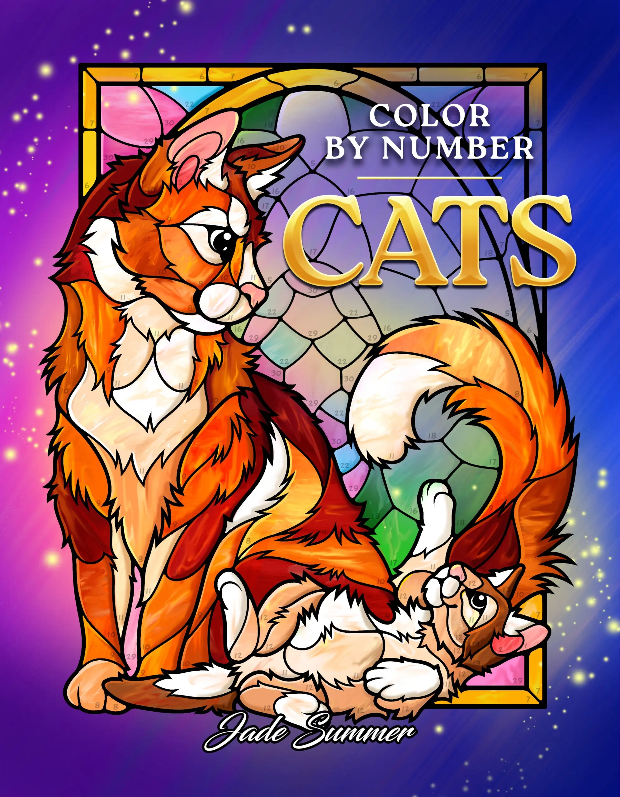 Color By Number Cats Coloring Book Jade Summer