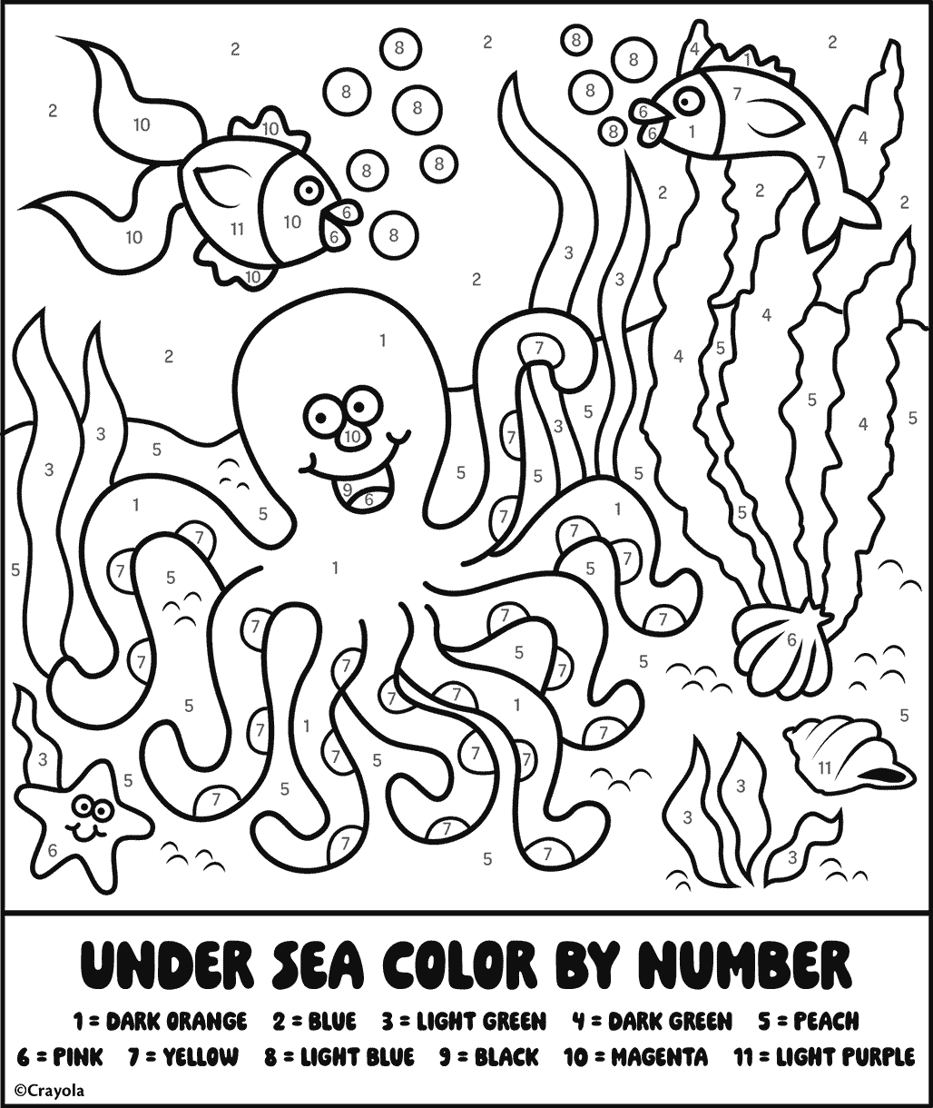 color by number coloring pages