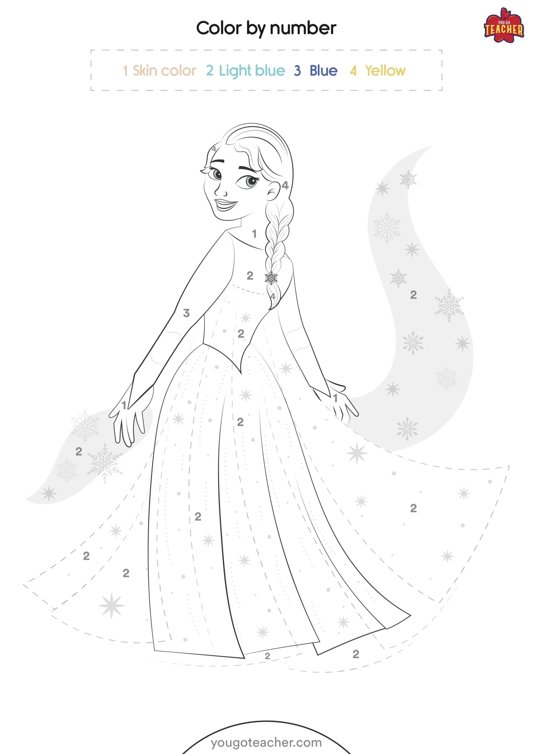 Color By Number Disney Princesses Printable Number Coloring Worksheets