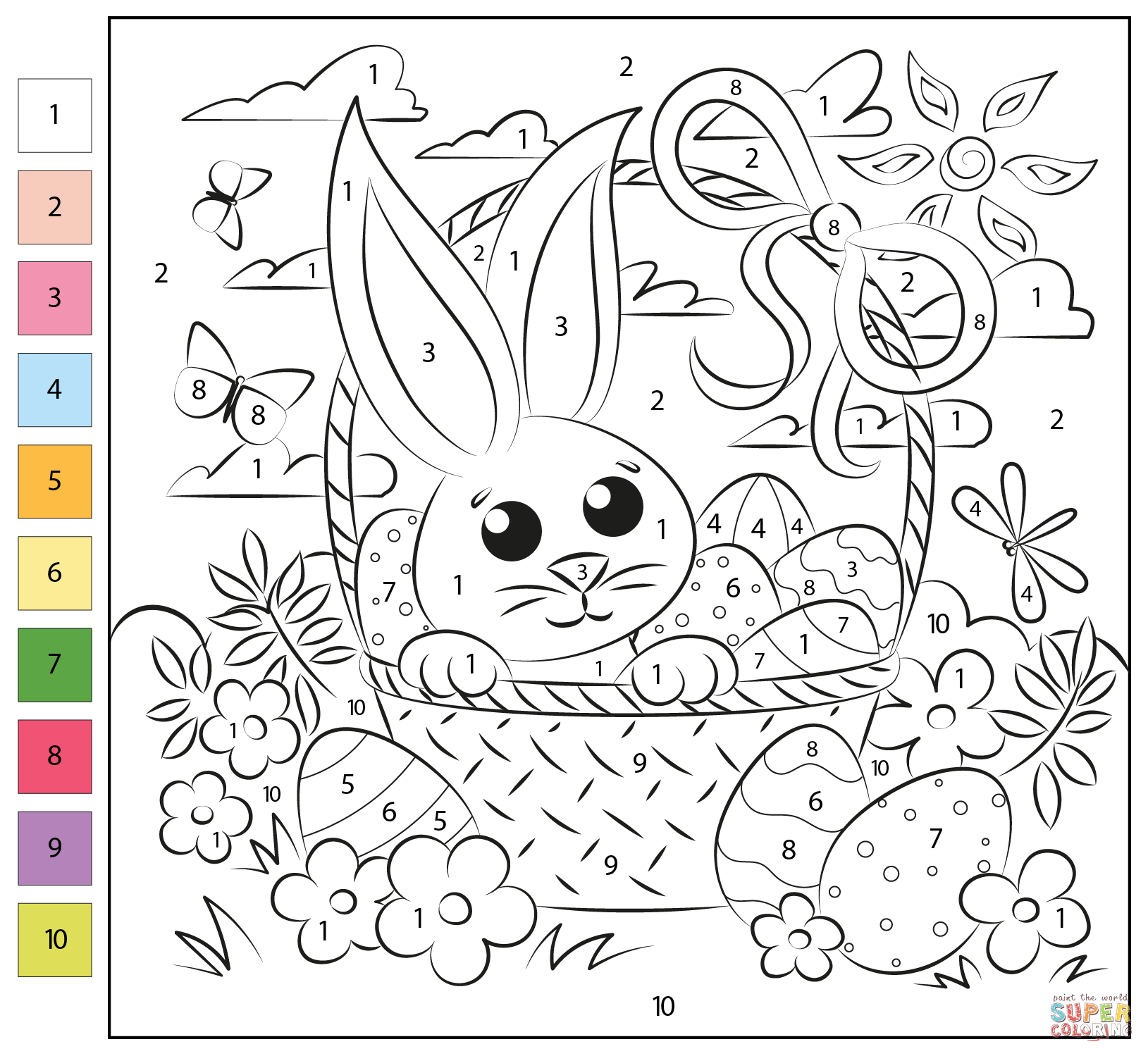 bunny color by number