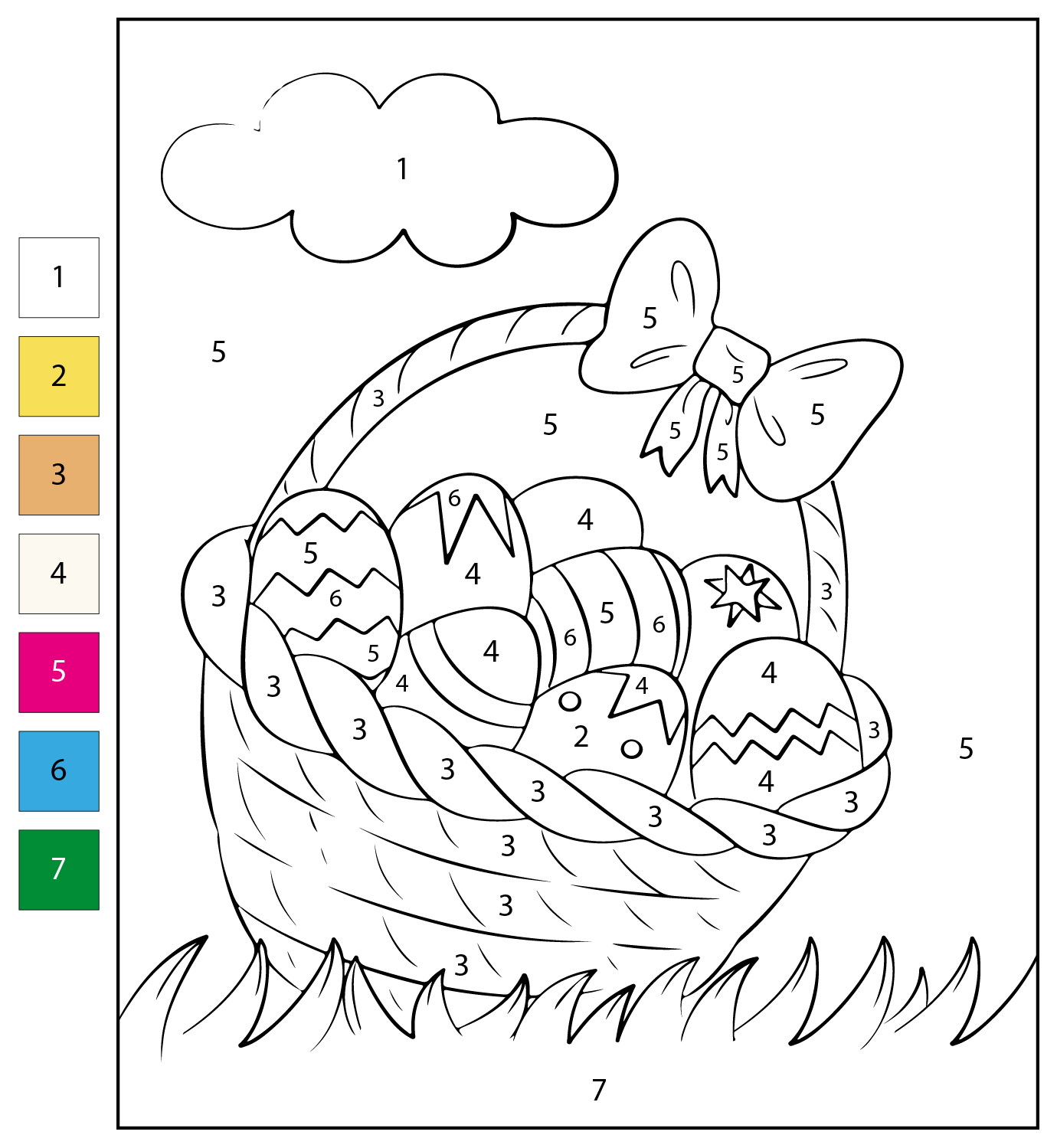 Color By Number Easter Coloring Page Free Printable