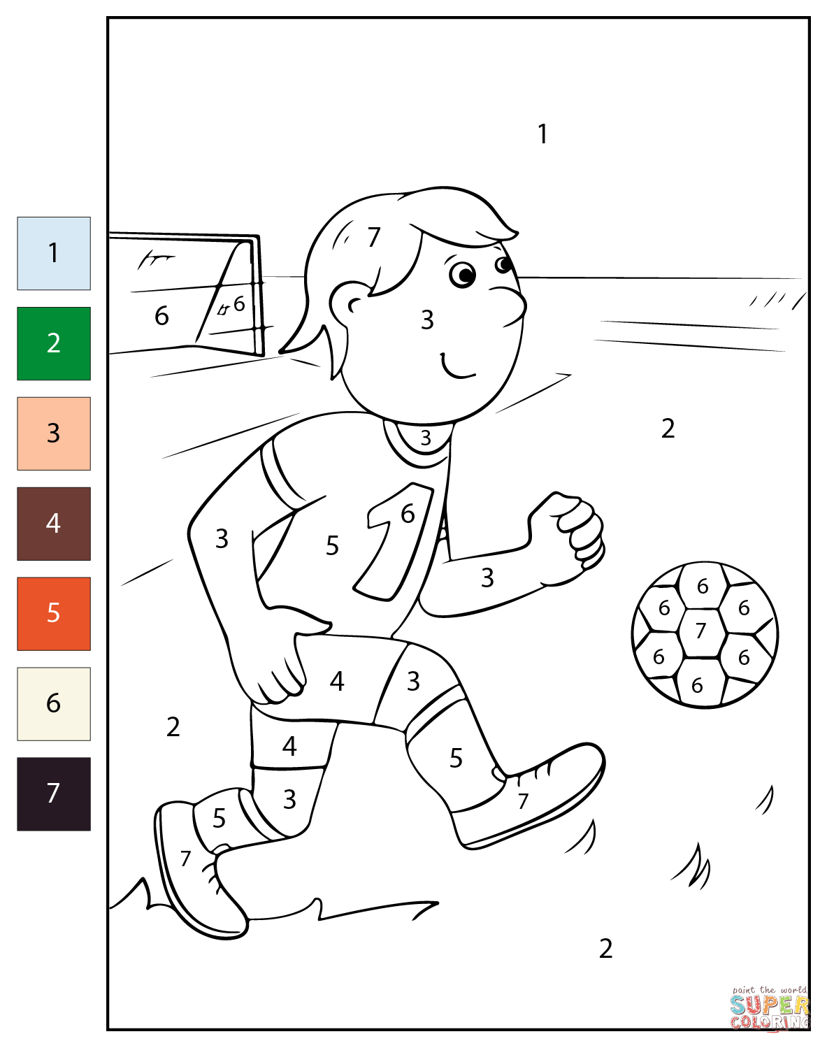 Color By Number Football Coloring Page Free Printable