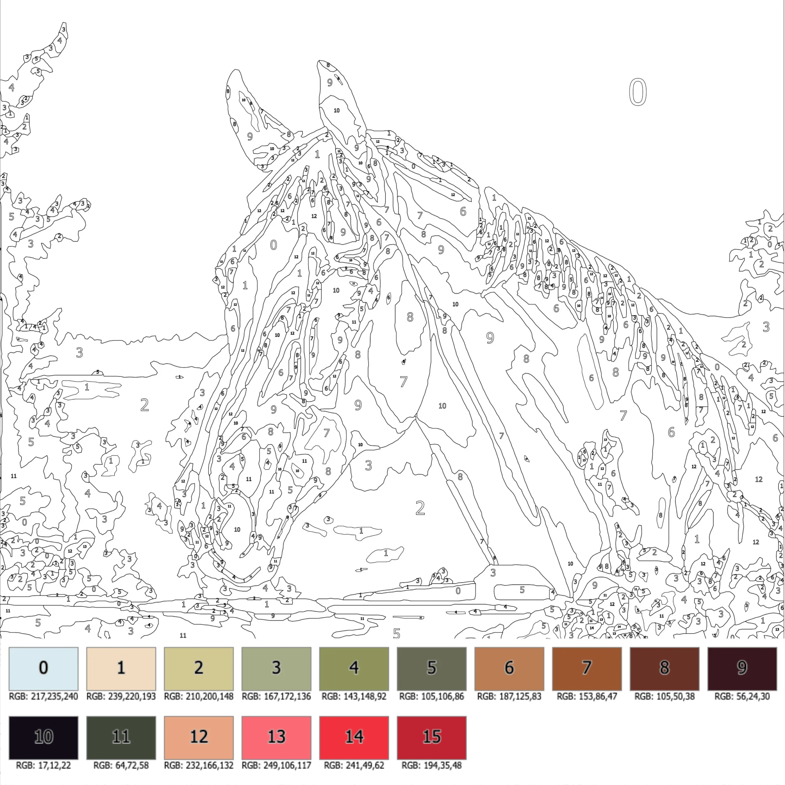 Color By Number For Adult Paint By Number Printable beautiful Horse Coloring Pages sheets Digital Download advanced Detailed Book 509 Etsy