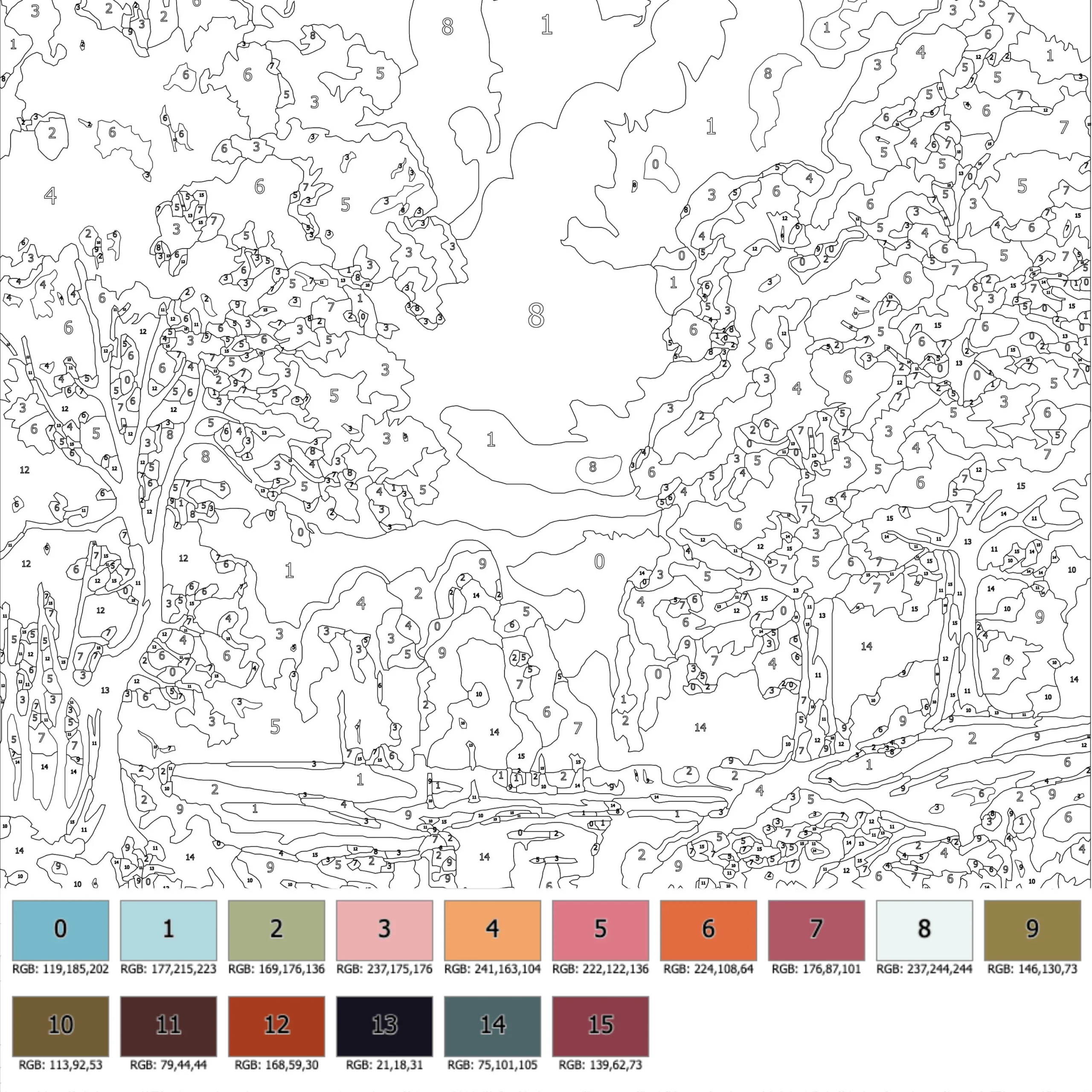 color by number for adults printable