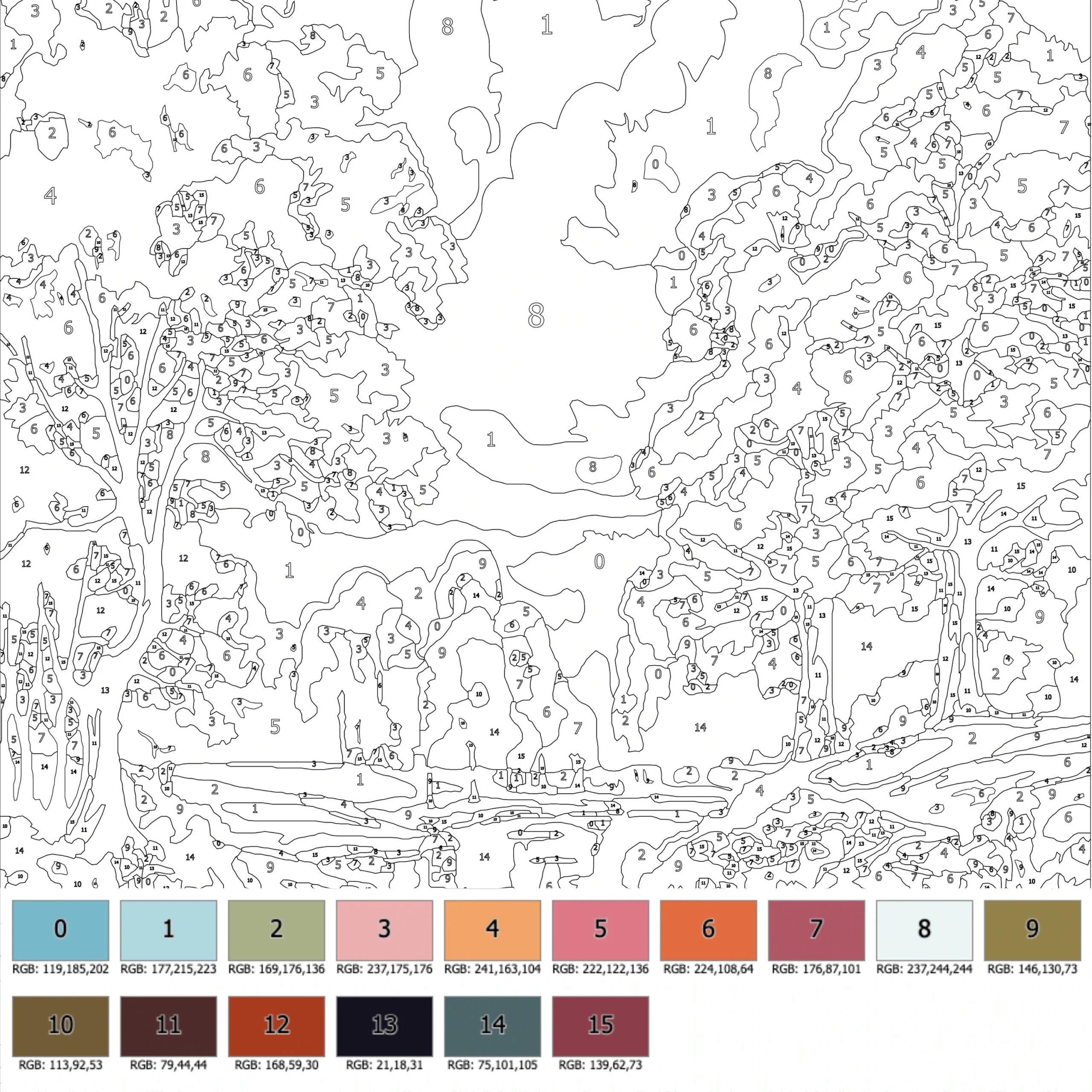 Color By Number For Adult Paint By Number Printable Beauty Landscape Coloring Pages sheets Digital Download advanced Detailed Book 441 Etsy Denmark