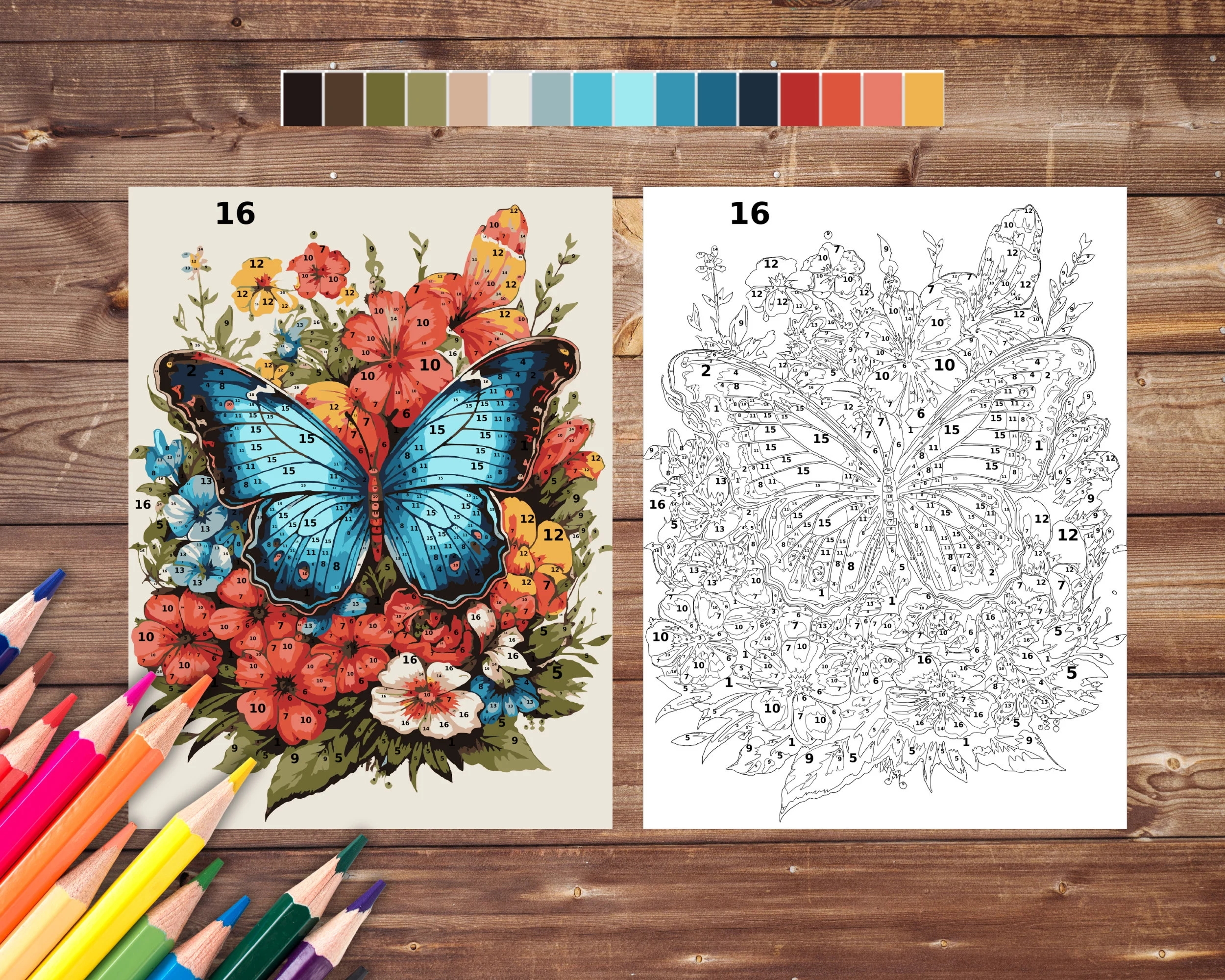adult color by number printable