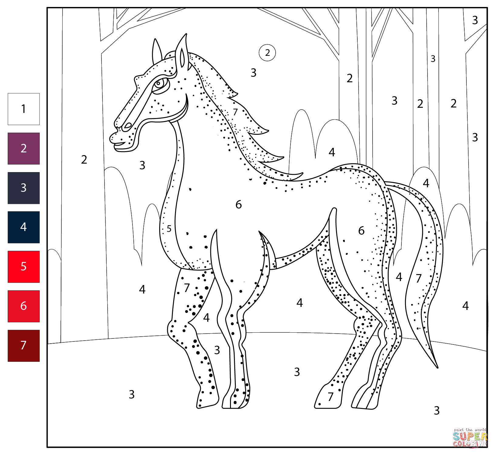 color by number horse