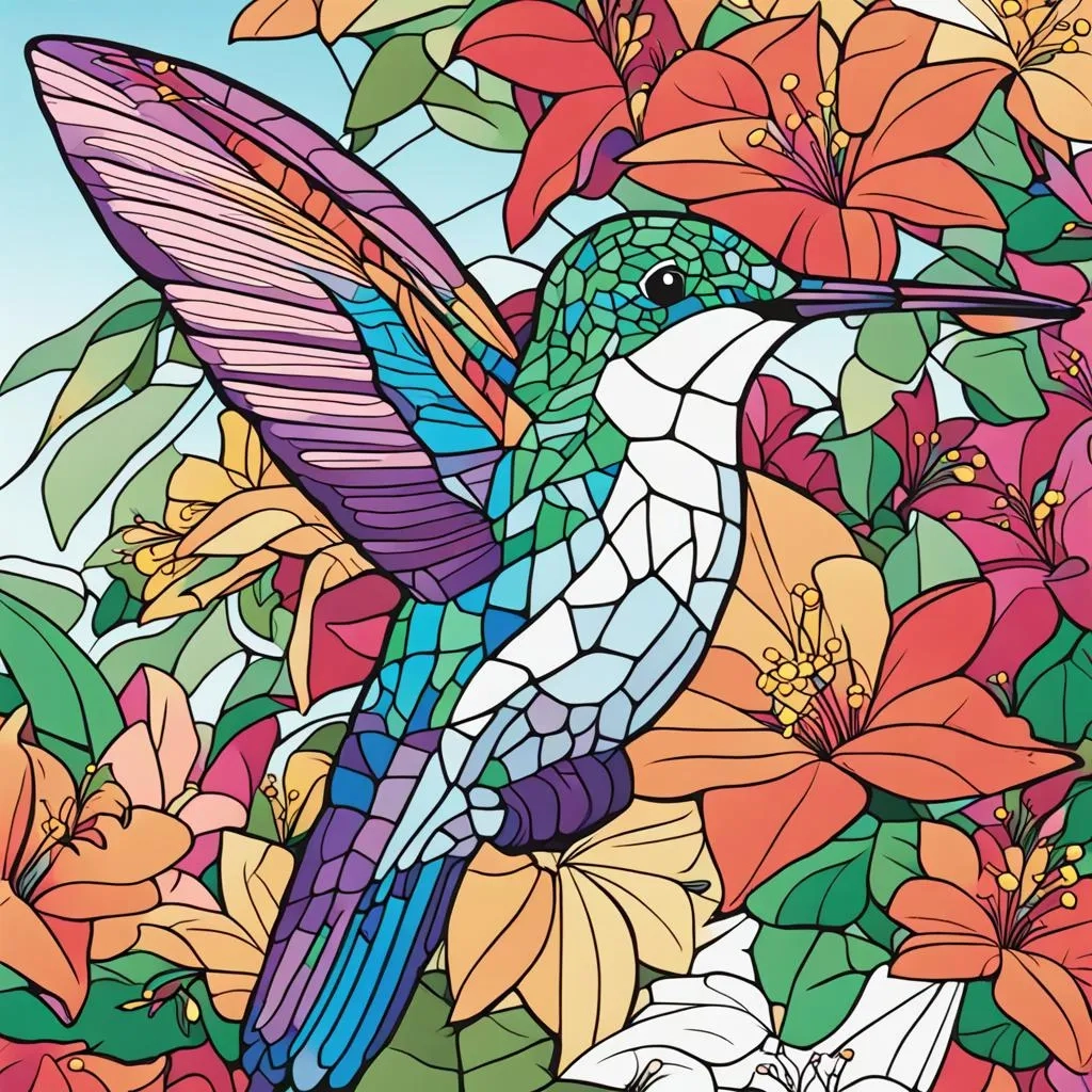 COLOR BY NUMBER HUMMING BIRD Color By Number Hummingbird I COLOR BY NUMBER HUMMING BIRD Color By Number Hummingbird I