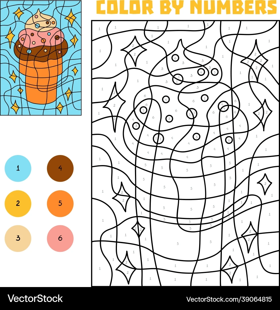color by number ice cream