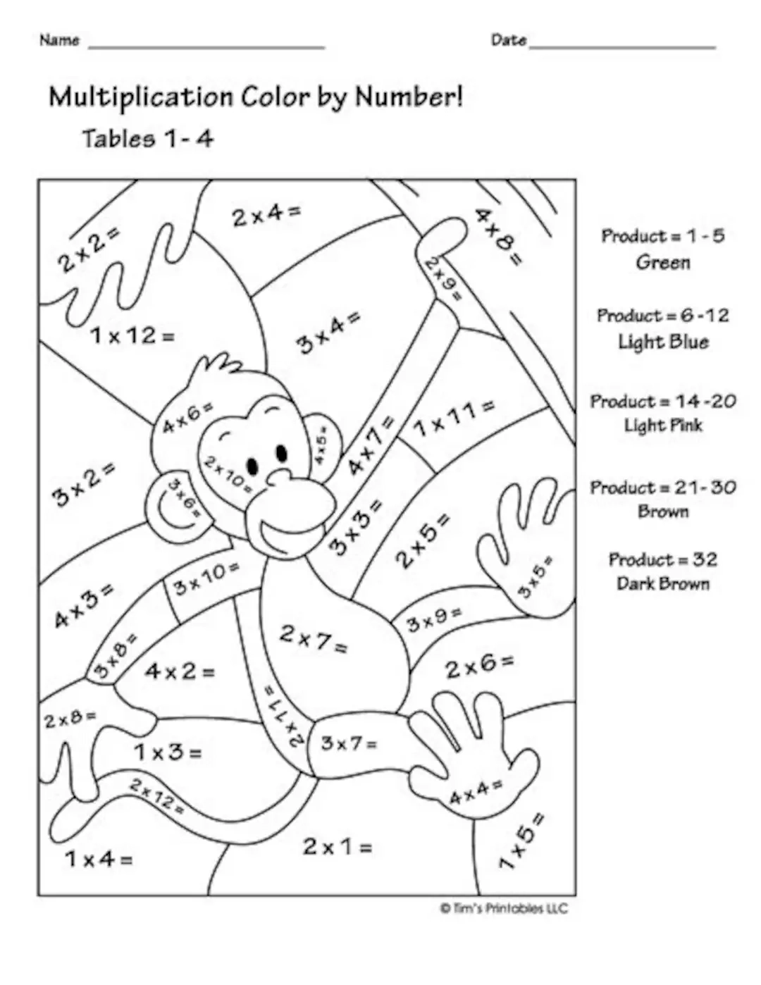 color by number multiplication pdf color by number multiplication pdf