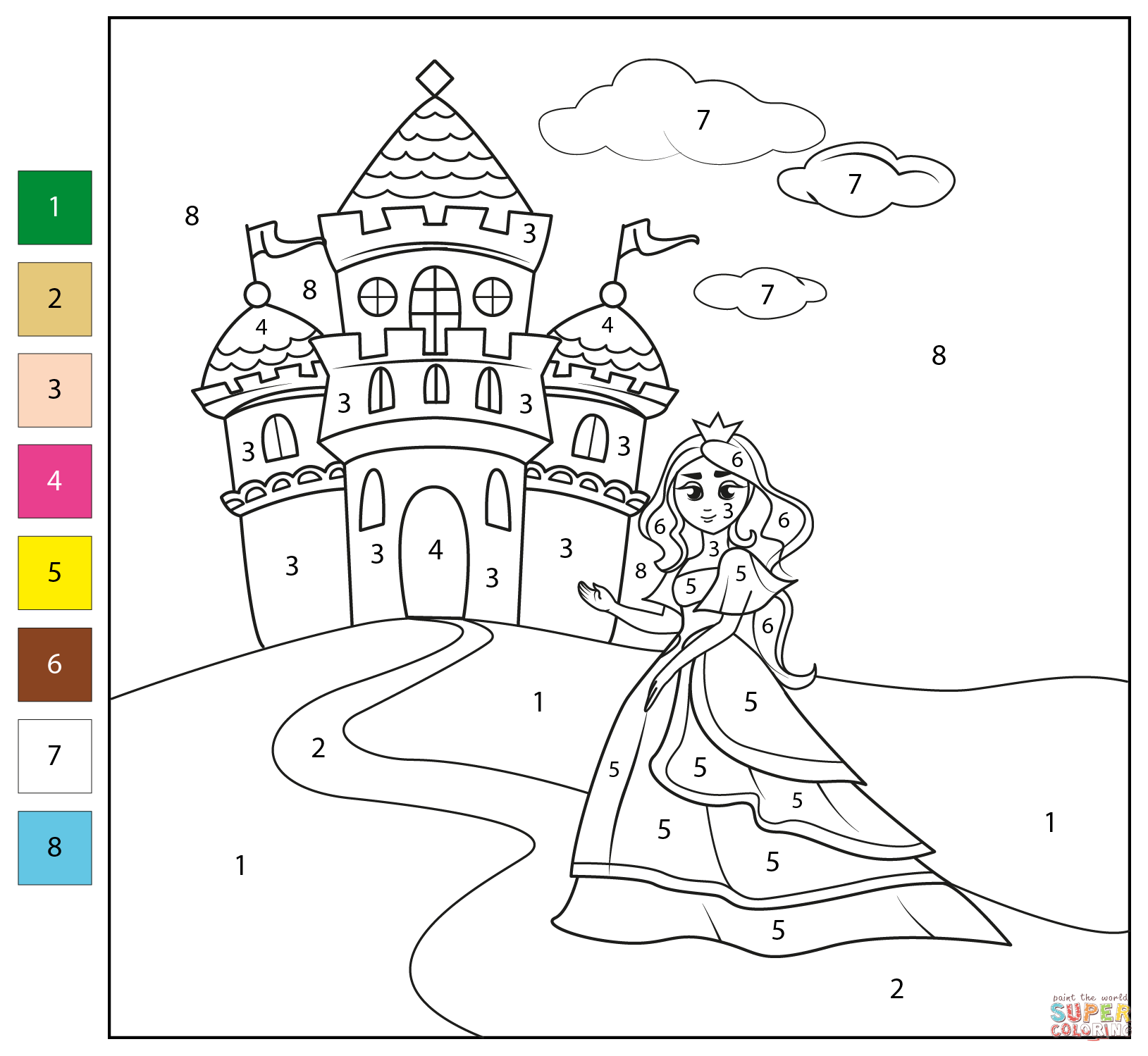 color by number princess