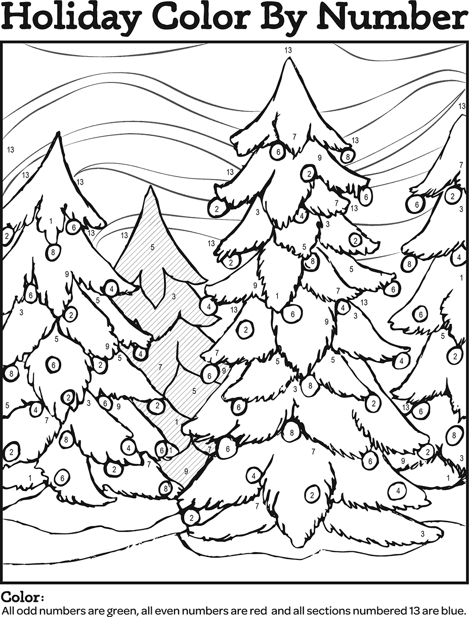 Color By Number Winter Coloring Page Color By Number Winter Coloring Page