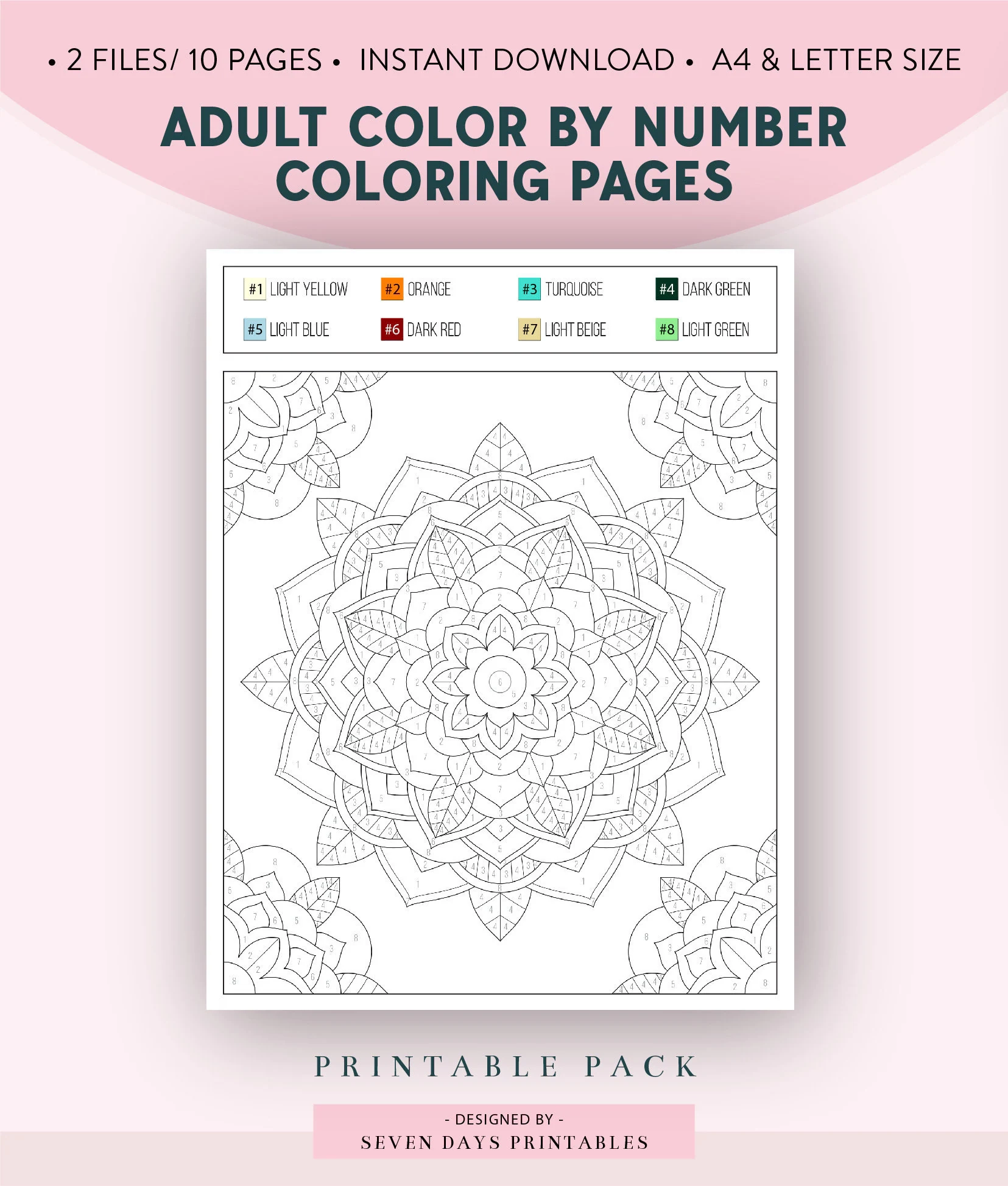 color by number mandala