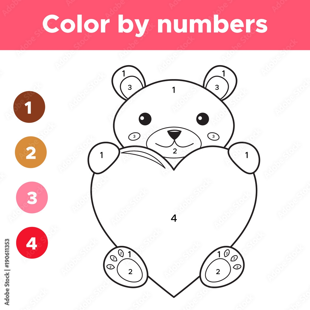 color by number heart